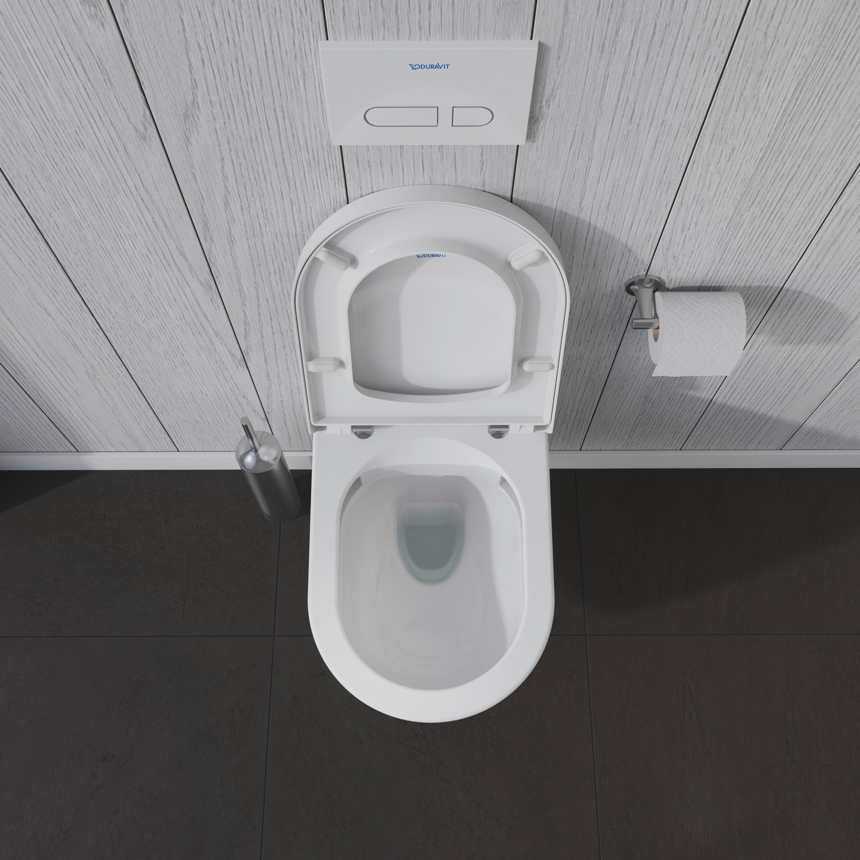 ME by Starck 1.28/0.8 GPF Dual Flush Rimless ADA Compliant Compact Elongated Wall Mounted Toilet in White