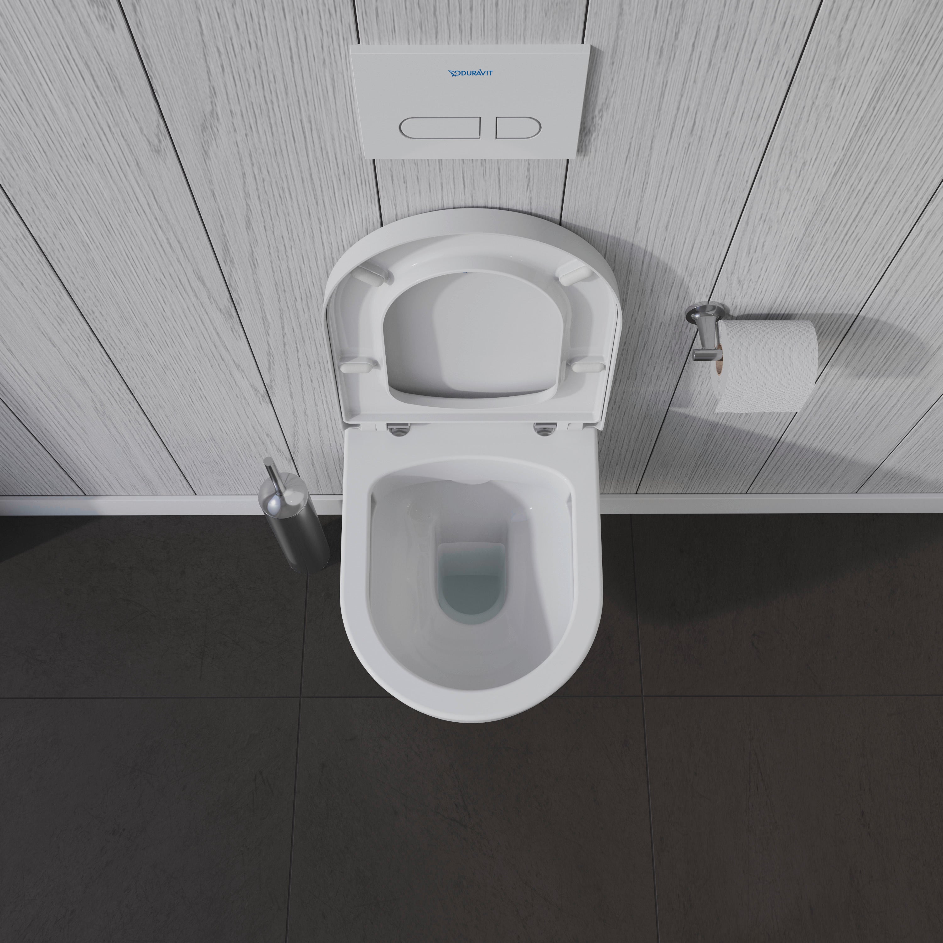 ME by Starck 1.28/0.8 GPF Dual Flush Rimless ADA Compliant Round Wall Mounted Toilet in White - Seat, Actuator, and In-Wall Tank and Carrier Sold Separately