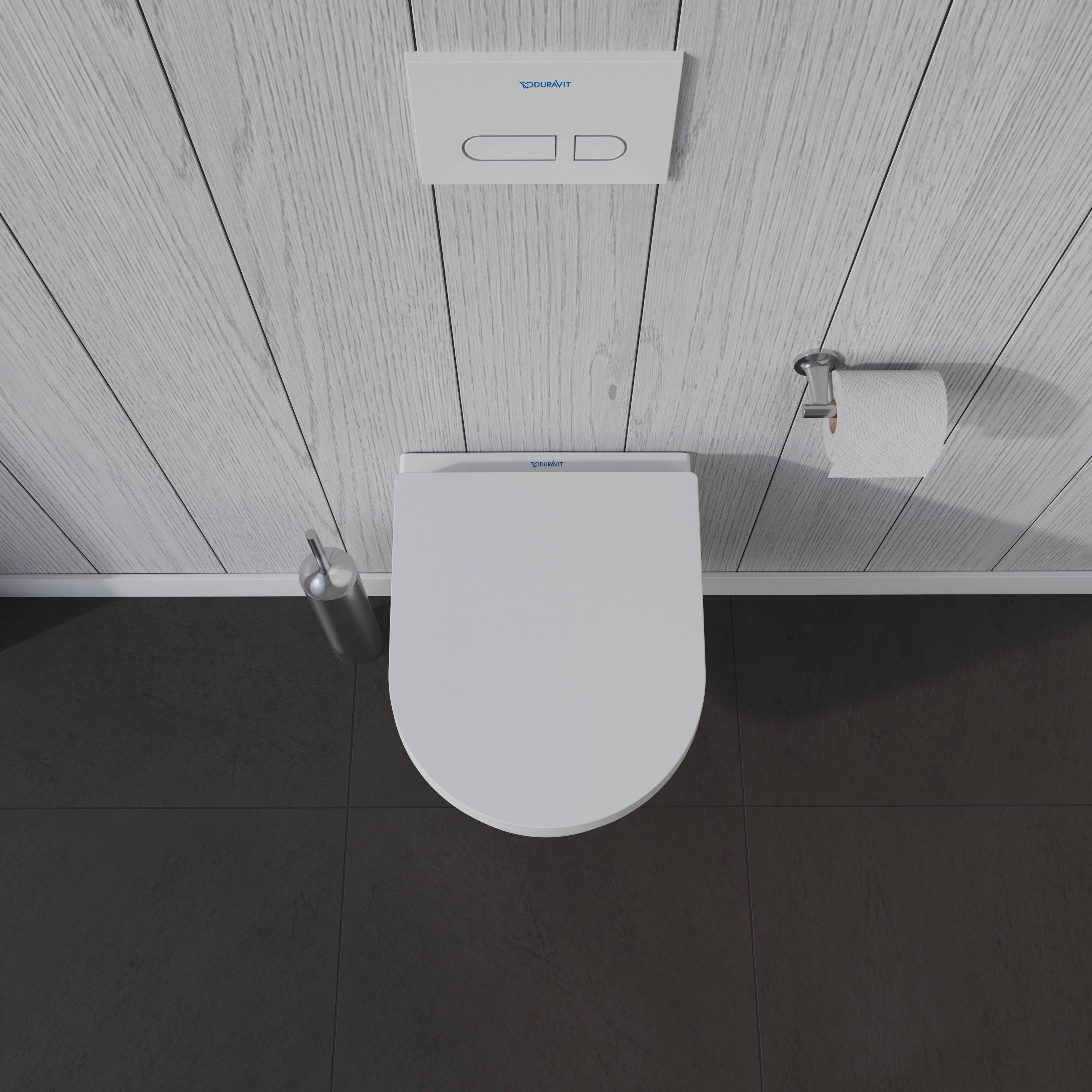 ME by Starck 1.28/0.8 GPF Dual Flush Rimless ADA Compliant Round Wall Mounted Toilet in White - Seat, Actuator, and In-Wall Tank and Carrier Sold Separately
