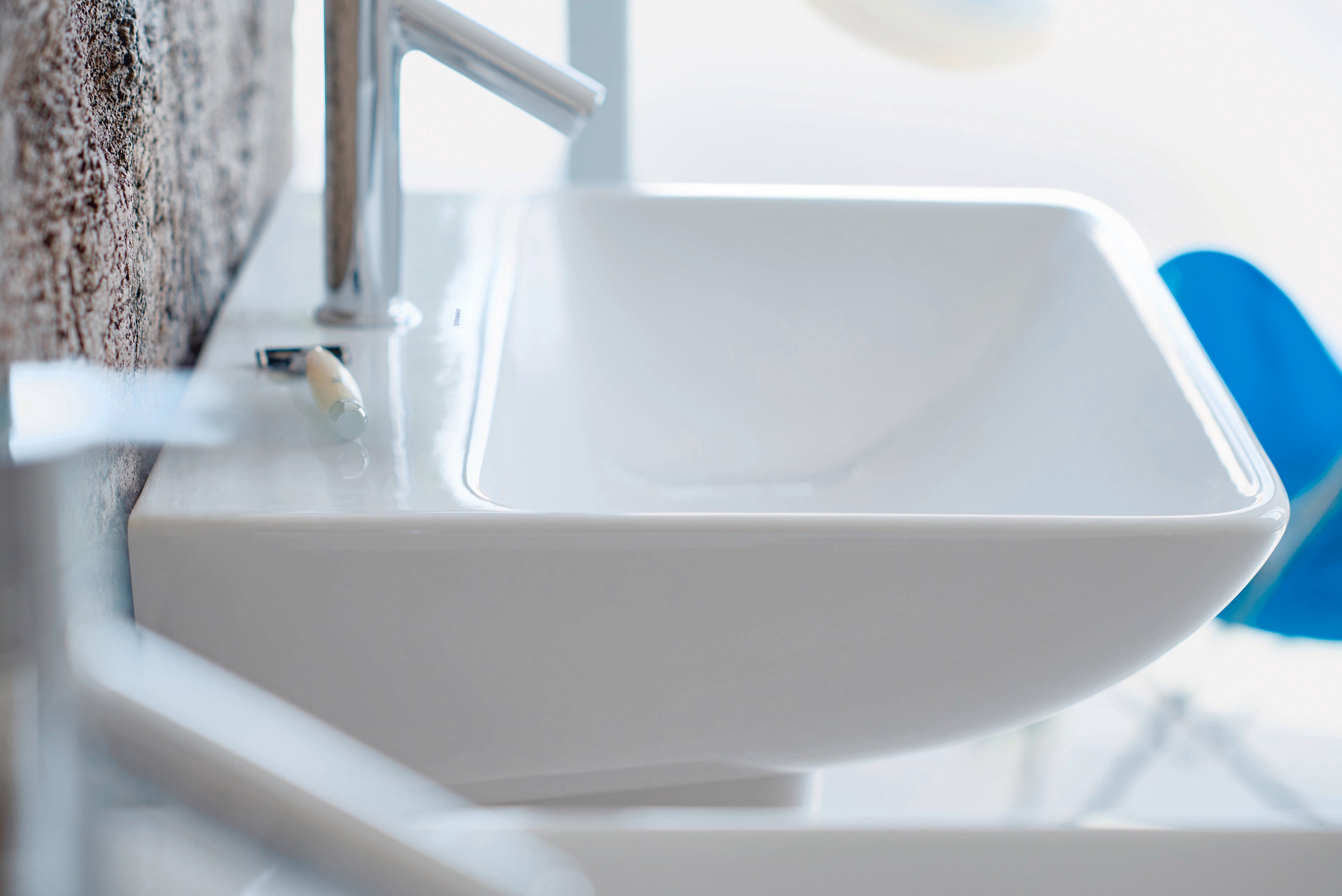 ME by Starck 23 5/8" Rectangular Wall Mounted Sink in White with Single Faucet Hole and with Overflow