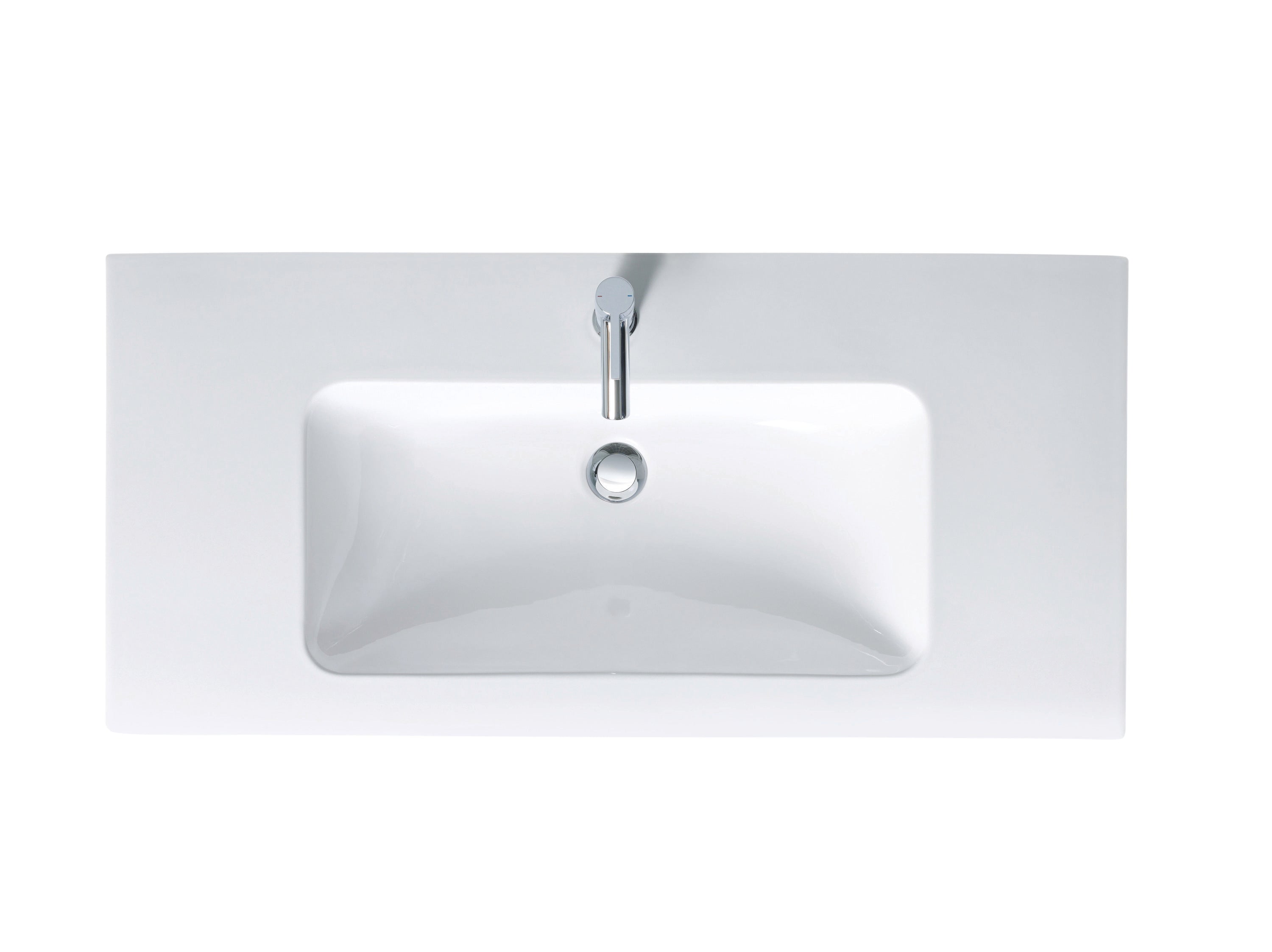 ME by Starck 40 1/2" Rectangular Wall Mounted Sink in White with Single Faucet Hole and with Overflow