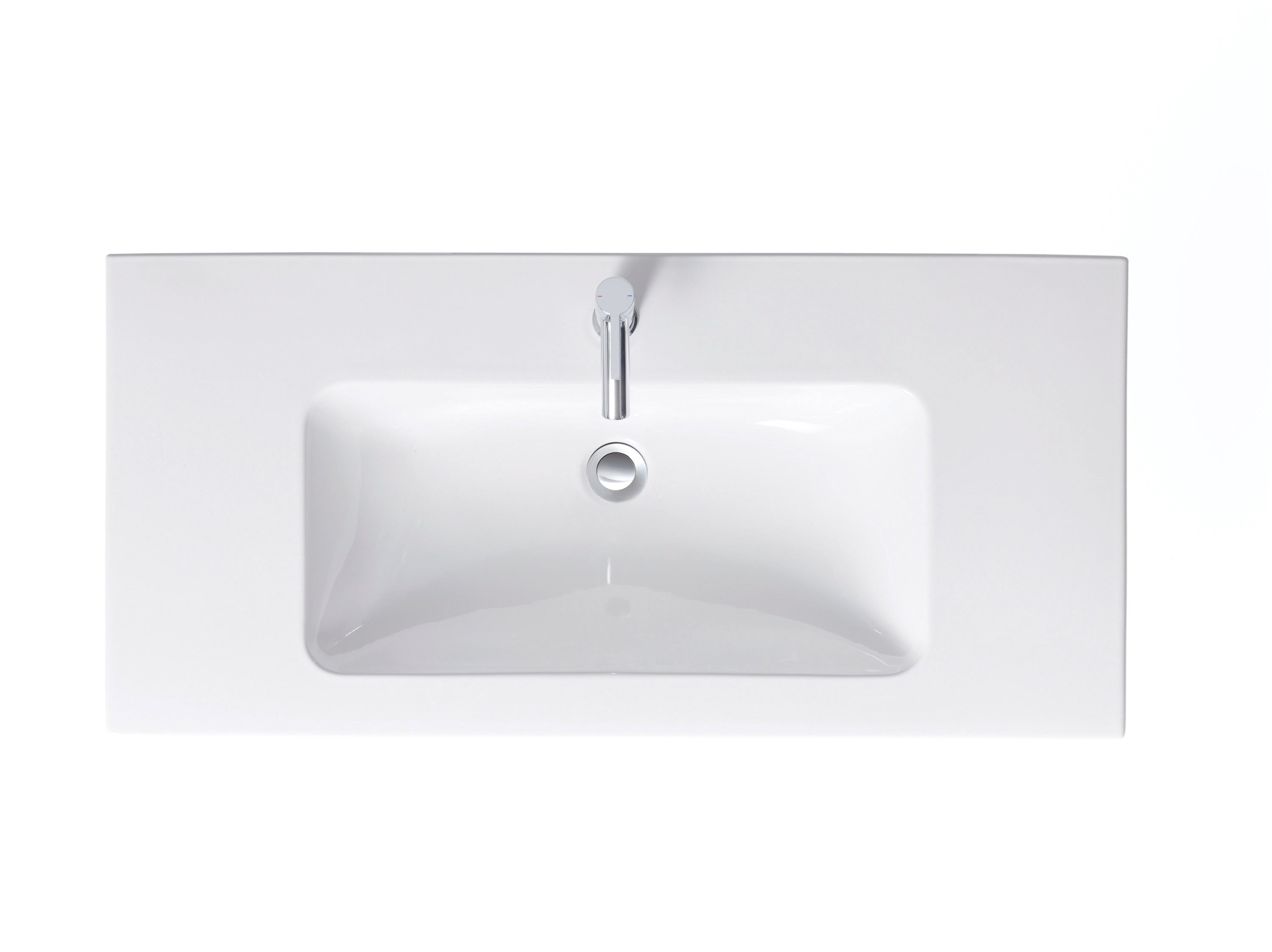 ME by Starck 40 1/2" Rectangular Wall Mounted Sink in White with Single Faucet Hole and with Overflow