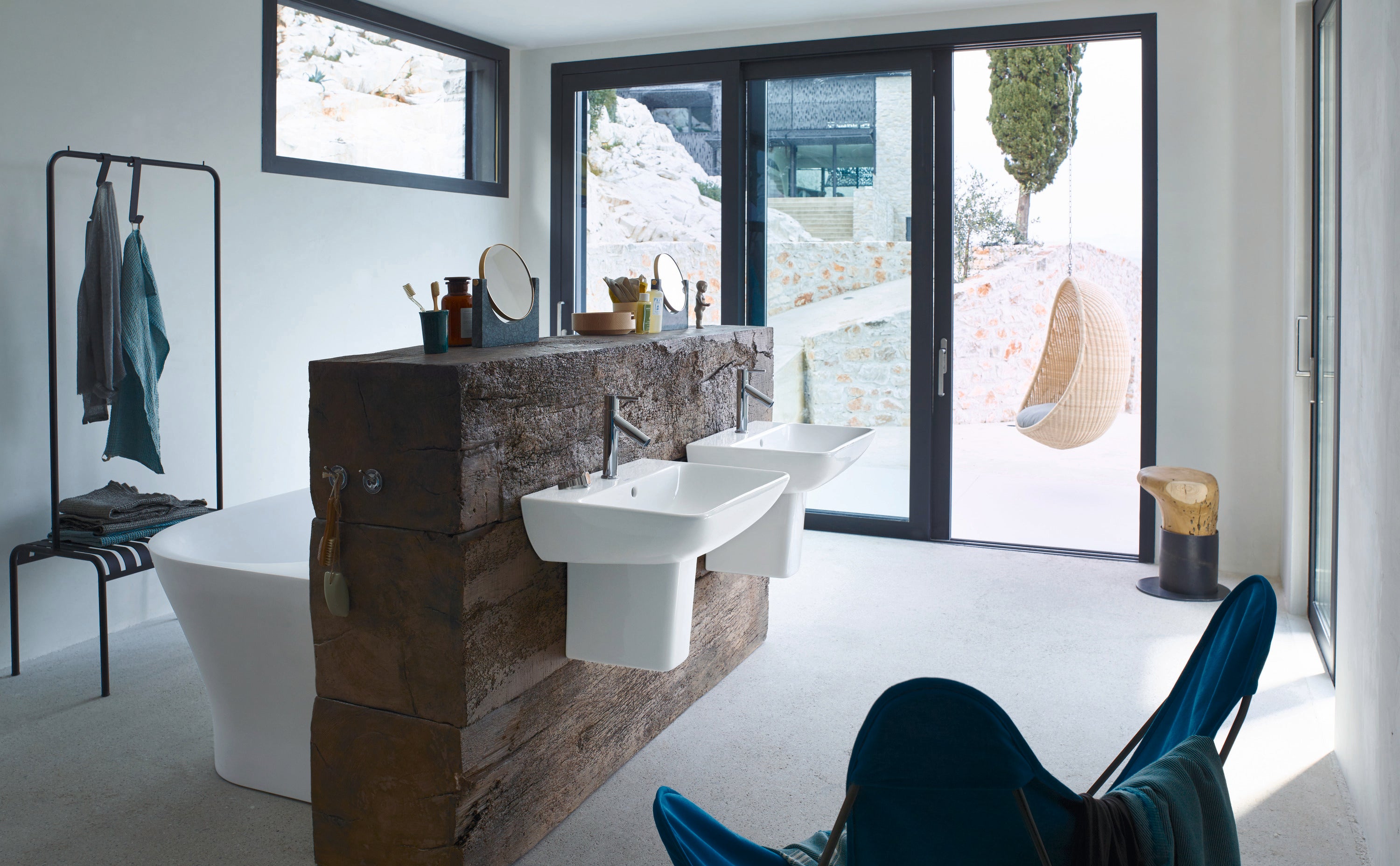 ME by Starck 23 5/8" Rectangular Wall Mounted Sink in White with Single Faucet Hole and with Overflow