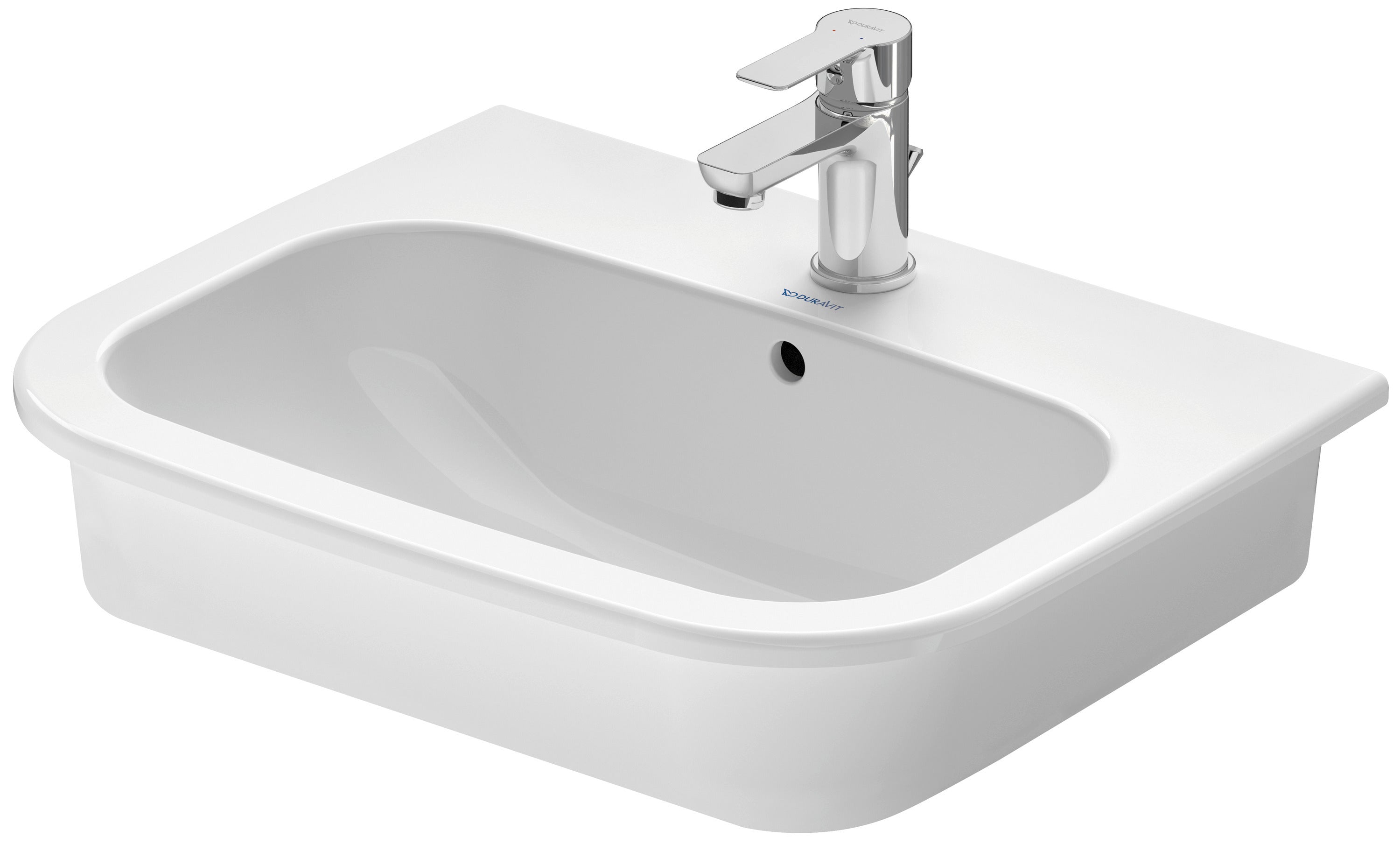 D-Code 21 1/2" Rectangular Drop In Sink in White with Single Faucet Hole and Overflow