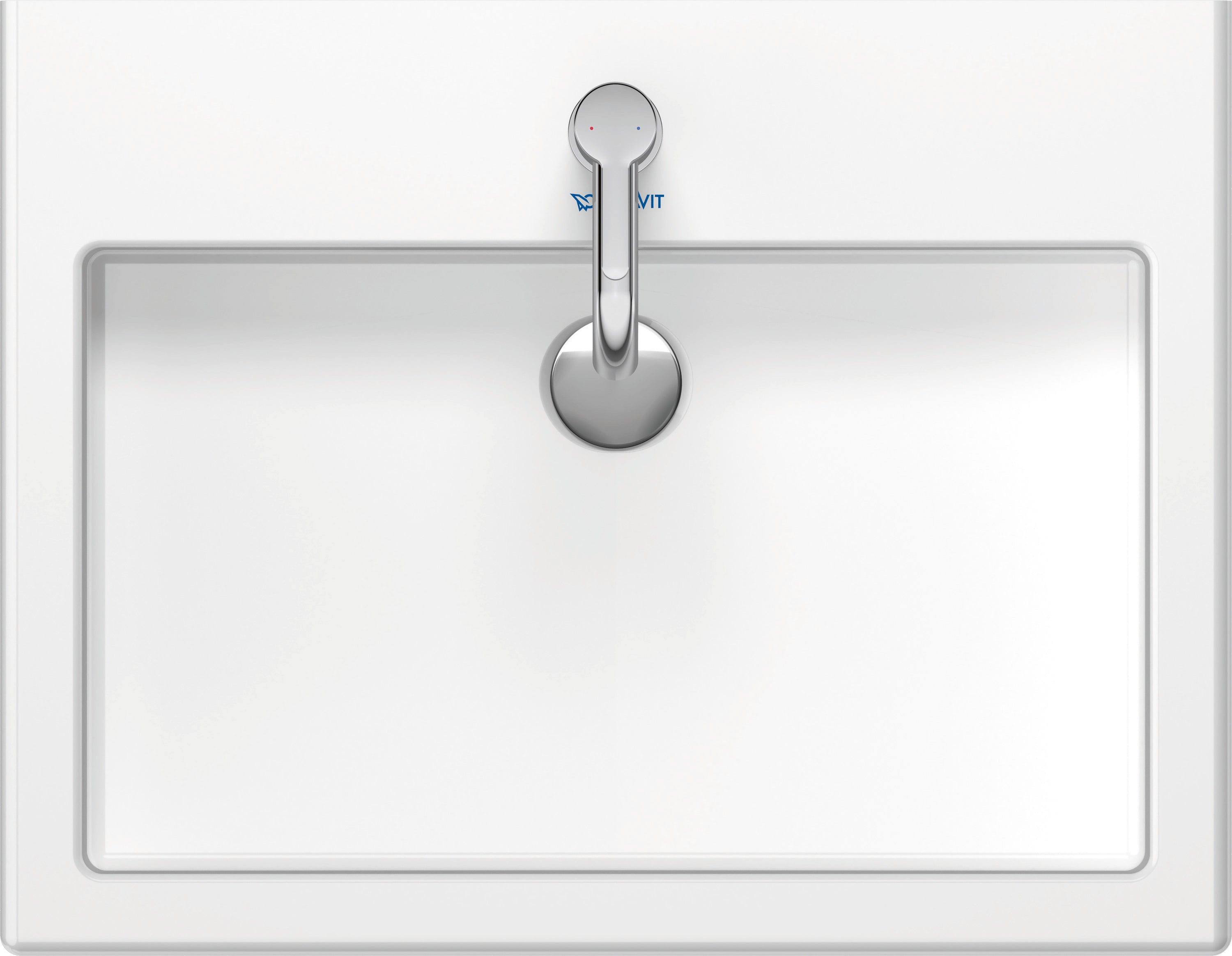 Vero 23 5/8" Rectangular Vessel Sink in White with Single Faucet Hole and with Overflow