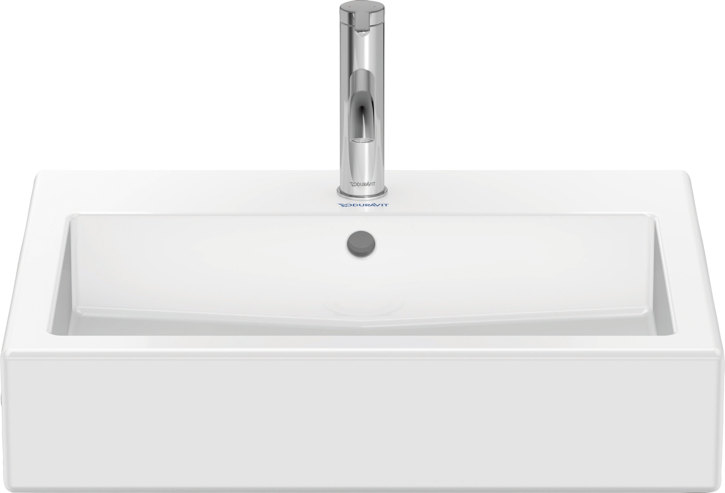 Vero 23 5/8" Rectangular Vessel Sink in White with Single Faucet Hole and with Overflow