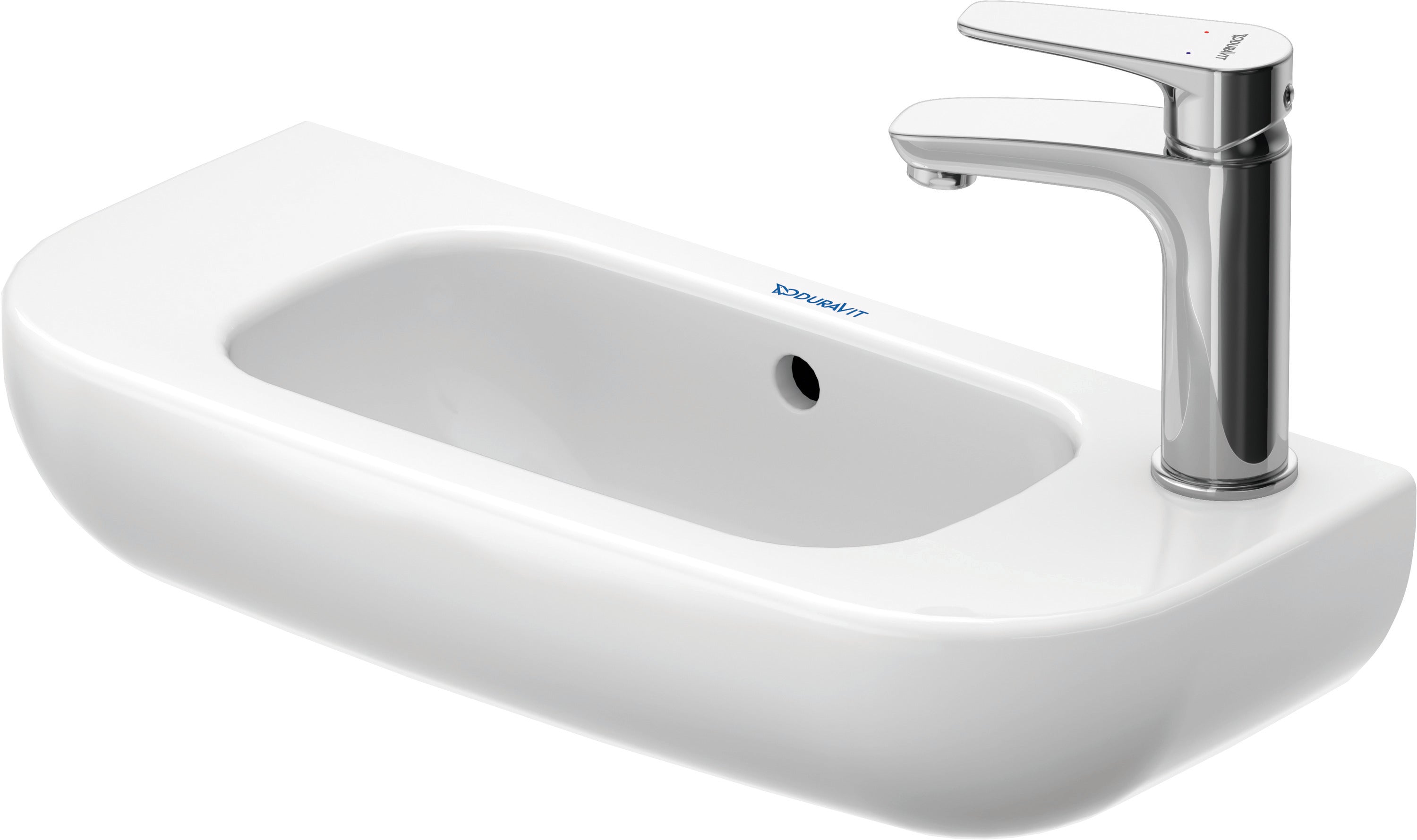 D-Code 19 5/8" Rectangular Wall Mounted Sink in White with Single Faucet Hole and with Overflow