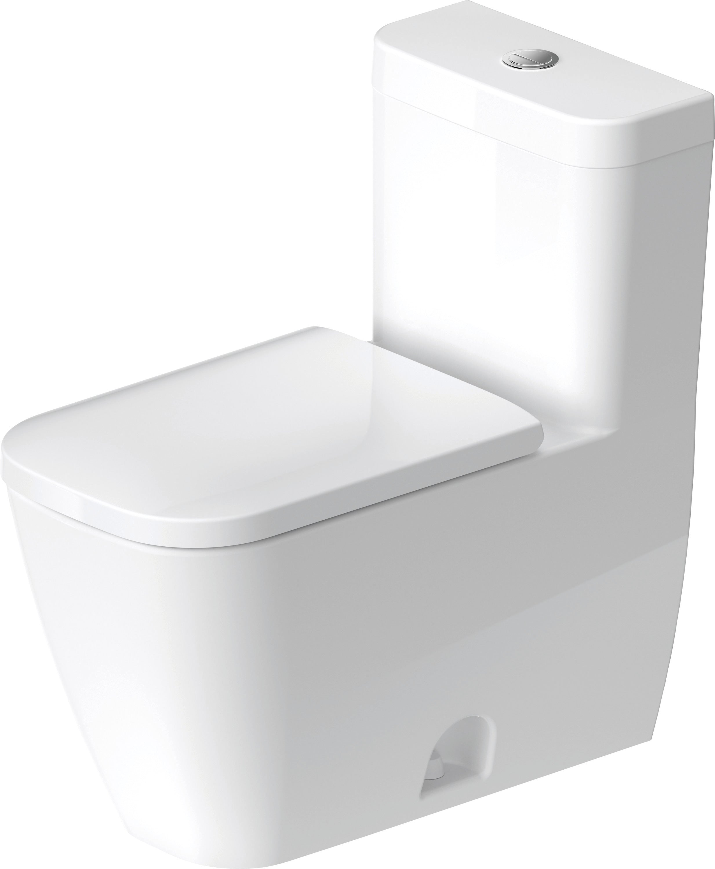 Happy D.2 1.32/0.92 GPF Dual Flush Elongated One Piece Toilet in White, Top Push Button Flush - Seat Sold Separately