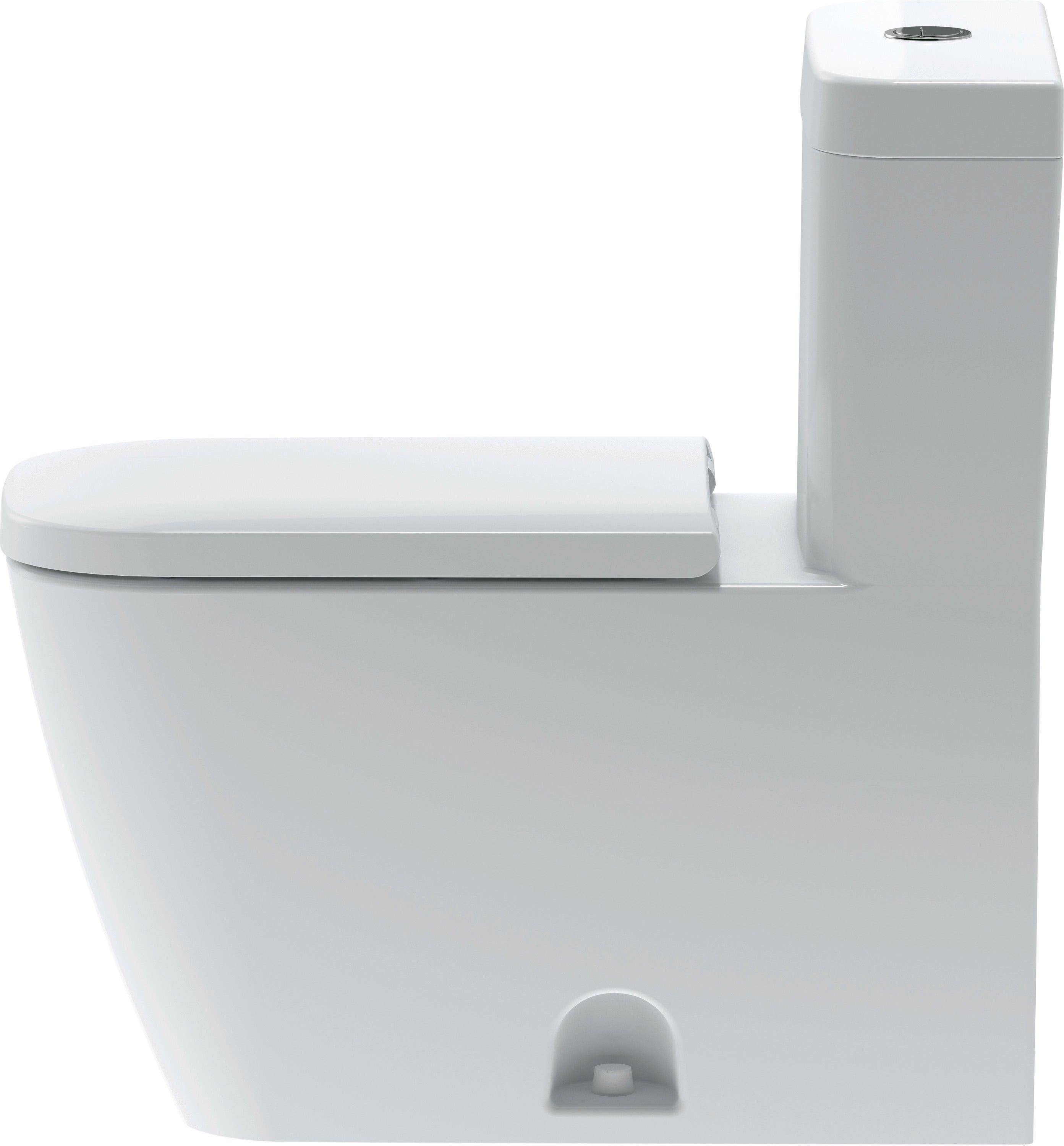 Happy D.2 1.32/0.92 GPF Dual Flush Elongated One Piece Toilet in White, Top Push Button Flush - Seat Sold Separately