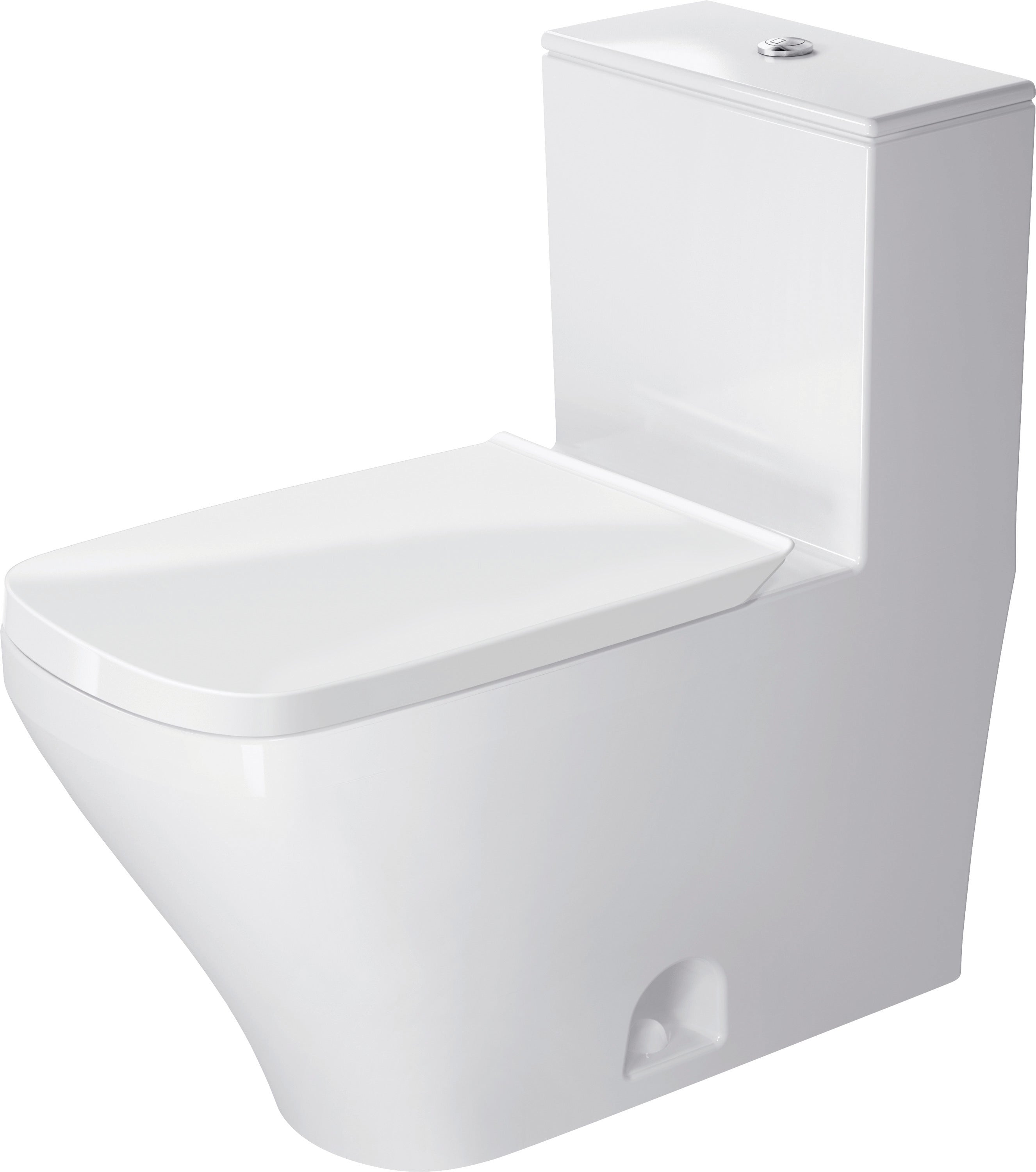 DuraStyle 1.32/0.92 GPF Dual Flush Elongated One Piece Toilet in White, Top Push Button Flush - Seat Sold Separately