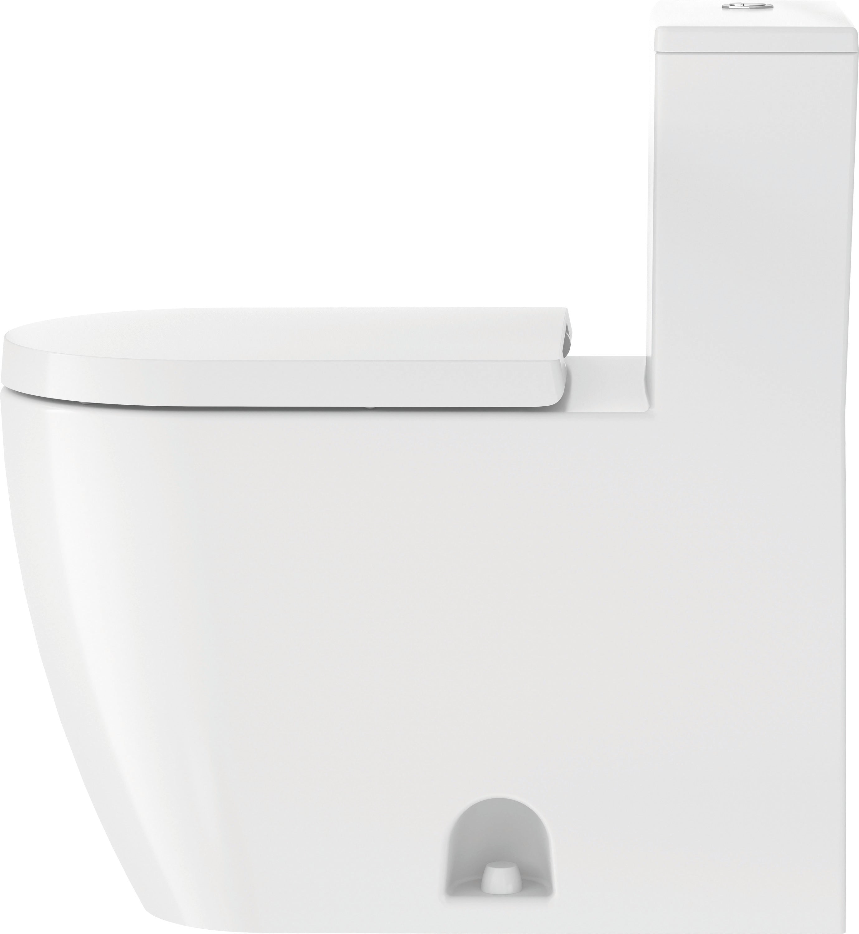 ME by Starck 1.32/0.92 GPF Dual Flush Rimless Elongated One Piece Toilet in White, Top Push Button Flush - Seat Sold Separately