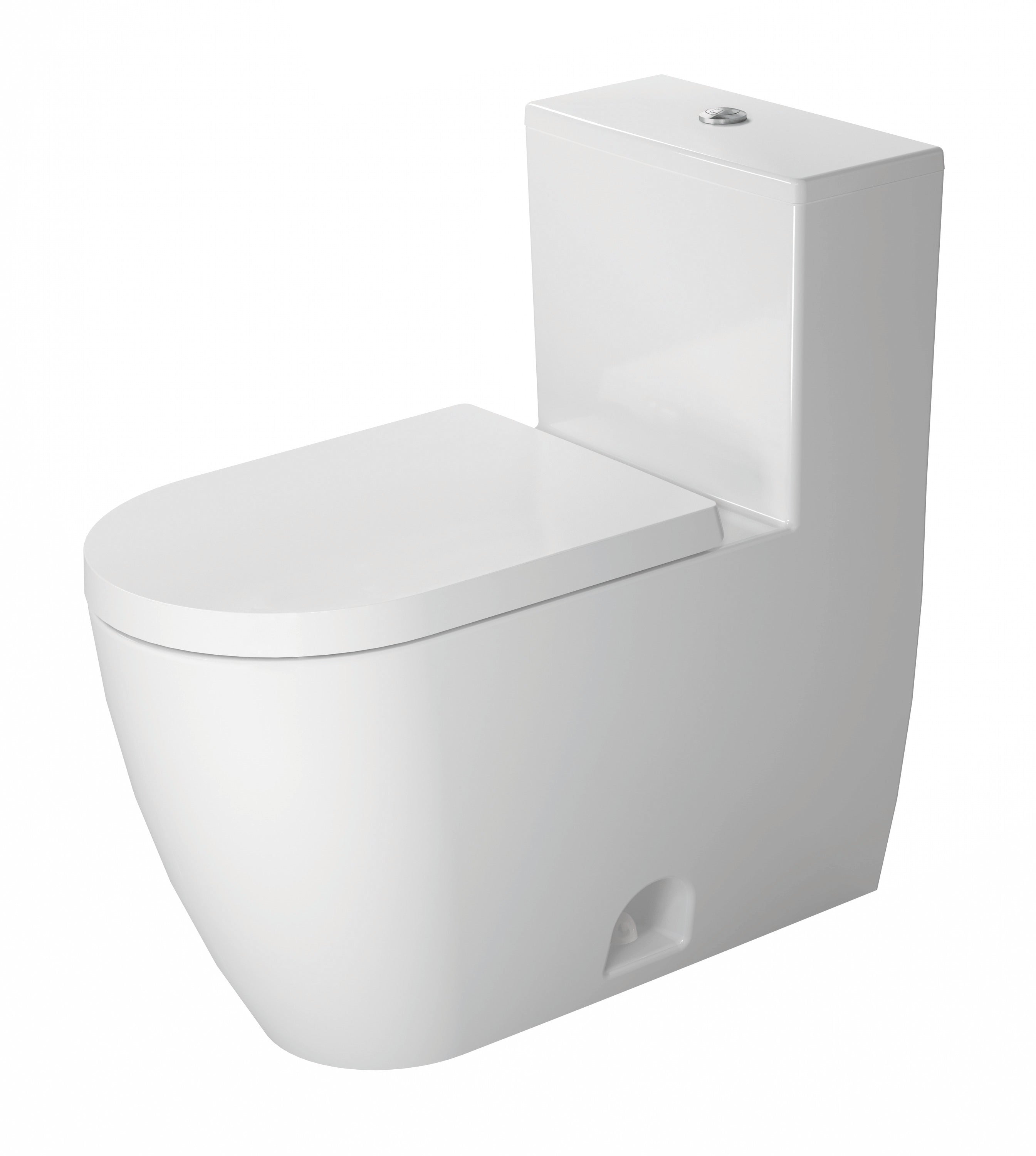 ME by Starck 1.32/0.92 GPF Dual Flush Rimless Elongated One Piece Toilet in White, Top Push Button Flush - Seat Included