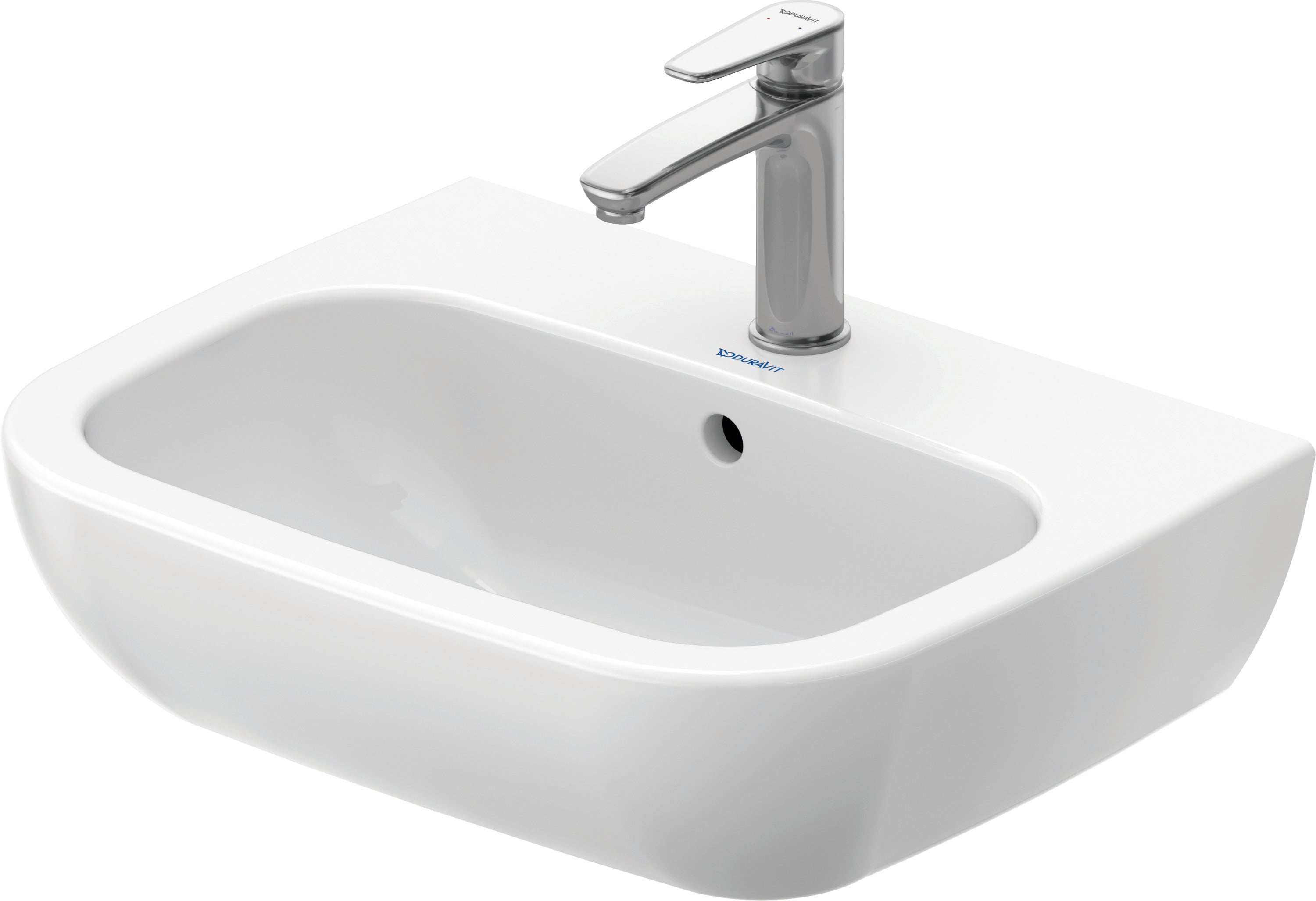 D-Code 21 5/8" Rectangular Wall Mounted Sink in White with Single Faucet Hole and with Overflow