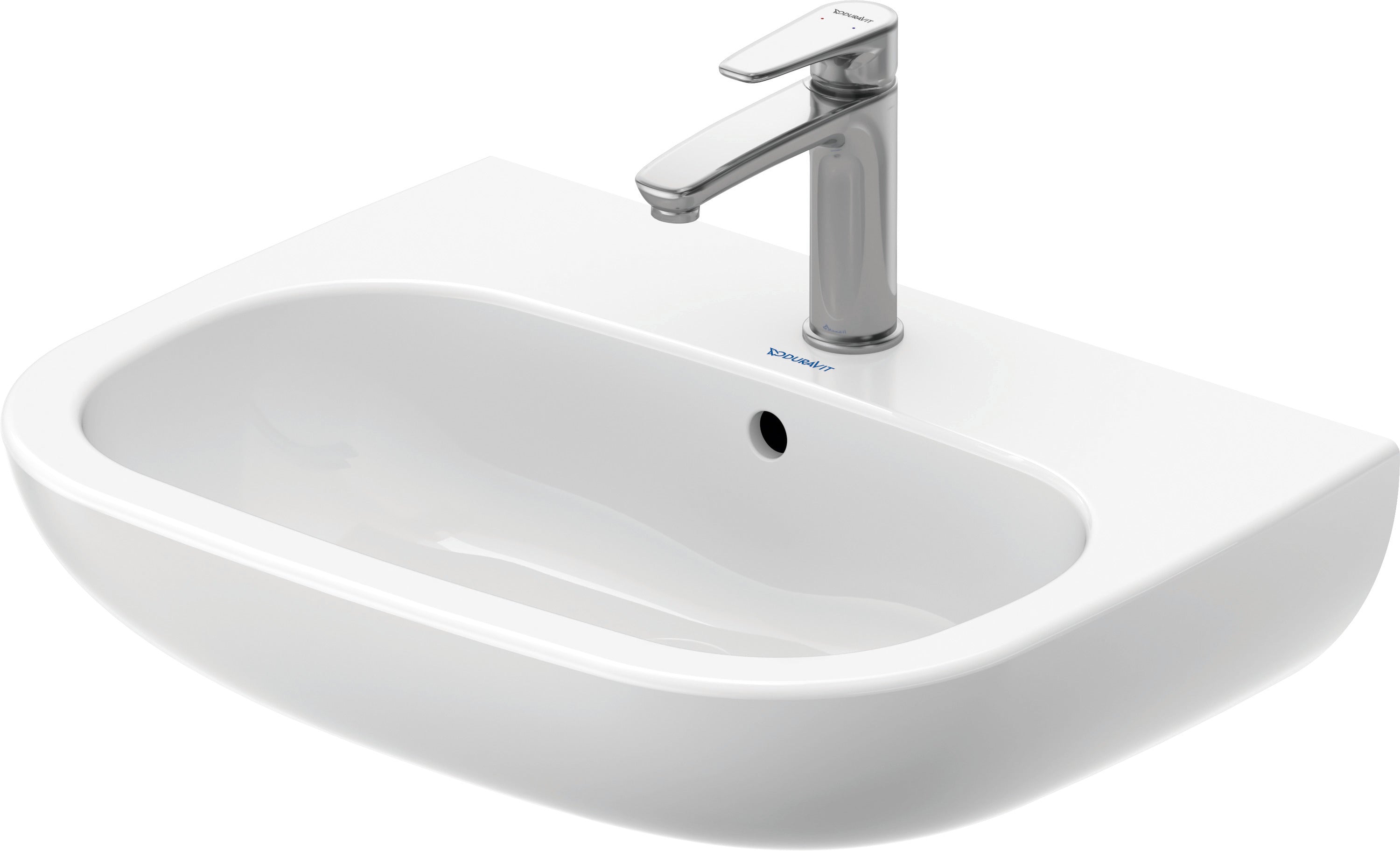 D-Code 23 5/8" Rectangular Wall Mounted Sink in White with Single Faucet Hole and with Overflow