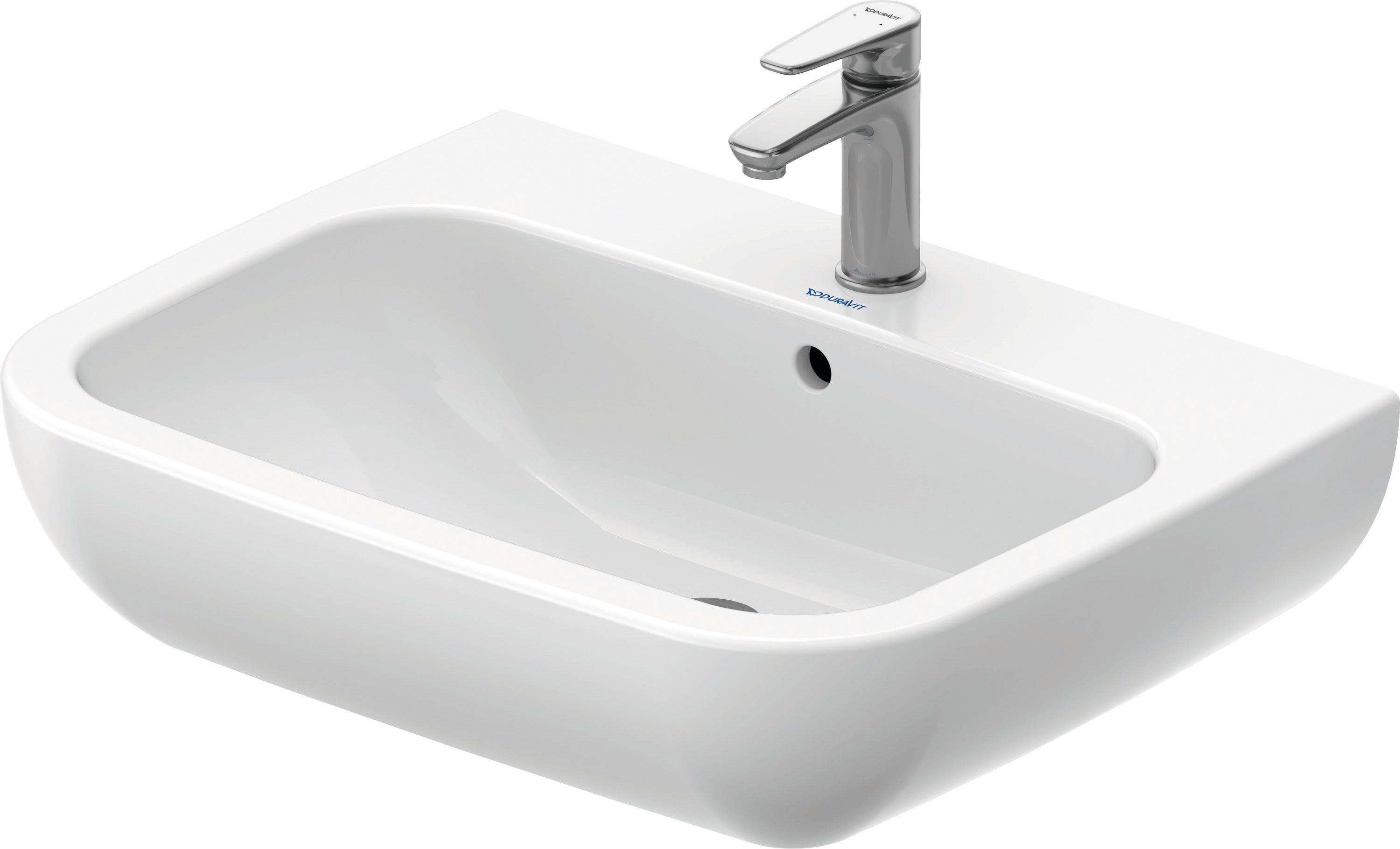 D-Code 25 5/8" Rectangular Wall Mounted Sink in White with Single Faucet Hole and with Overflow