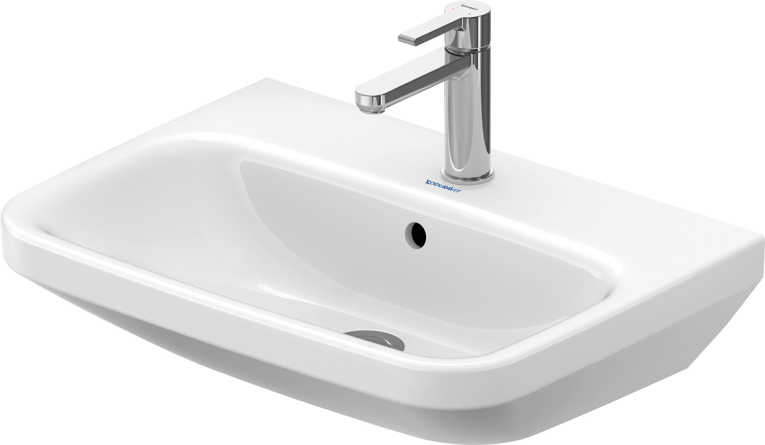 DuraStyle 23 5/8" Rectangular Wall Mounted Sink in White with Single Faucet Hole and with Overflow