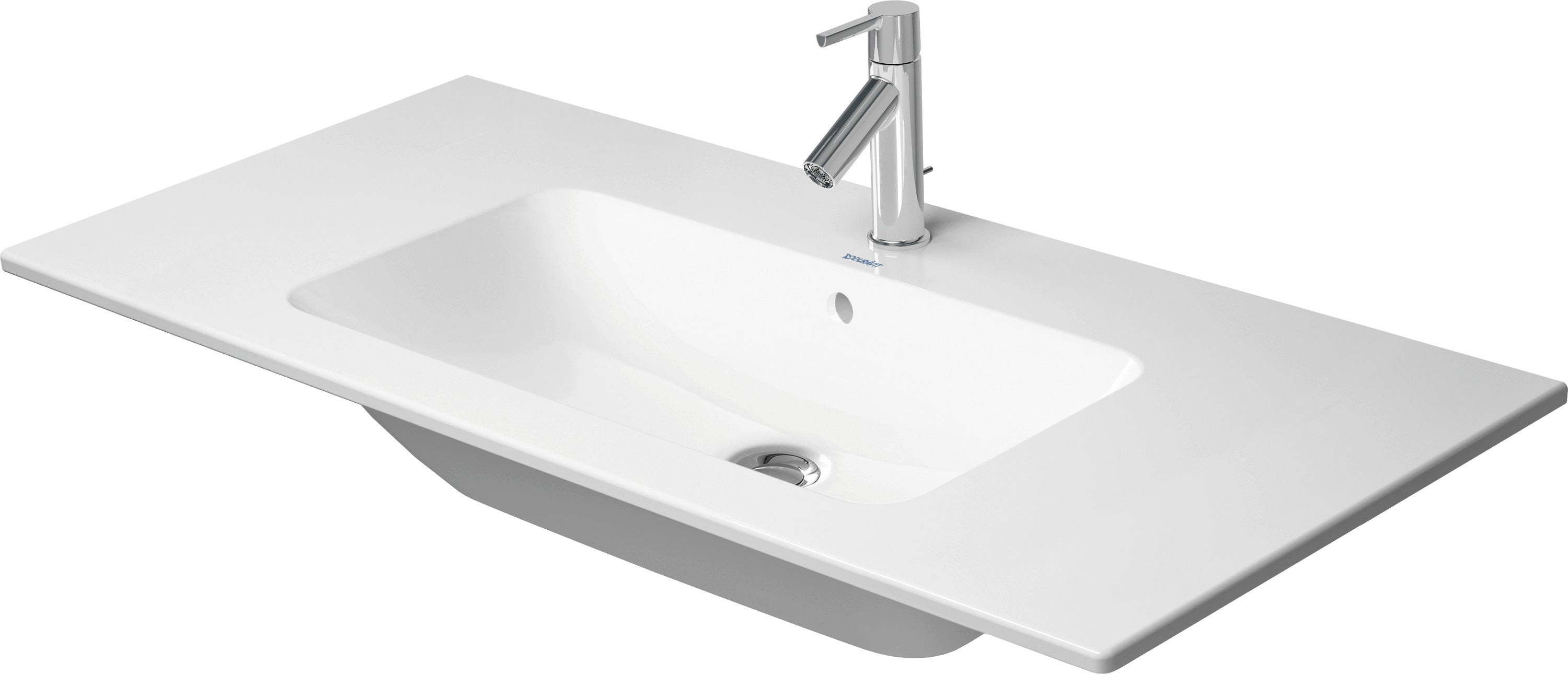 ME by Starck 40 1/2" Rectangular Wall Mounted Sink in White with Single Faucet Hole and with Overflow