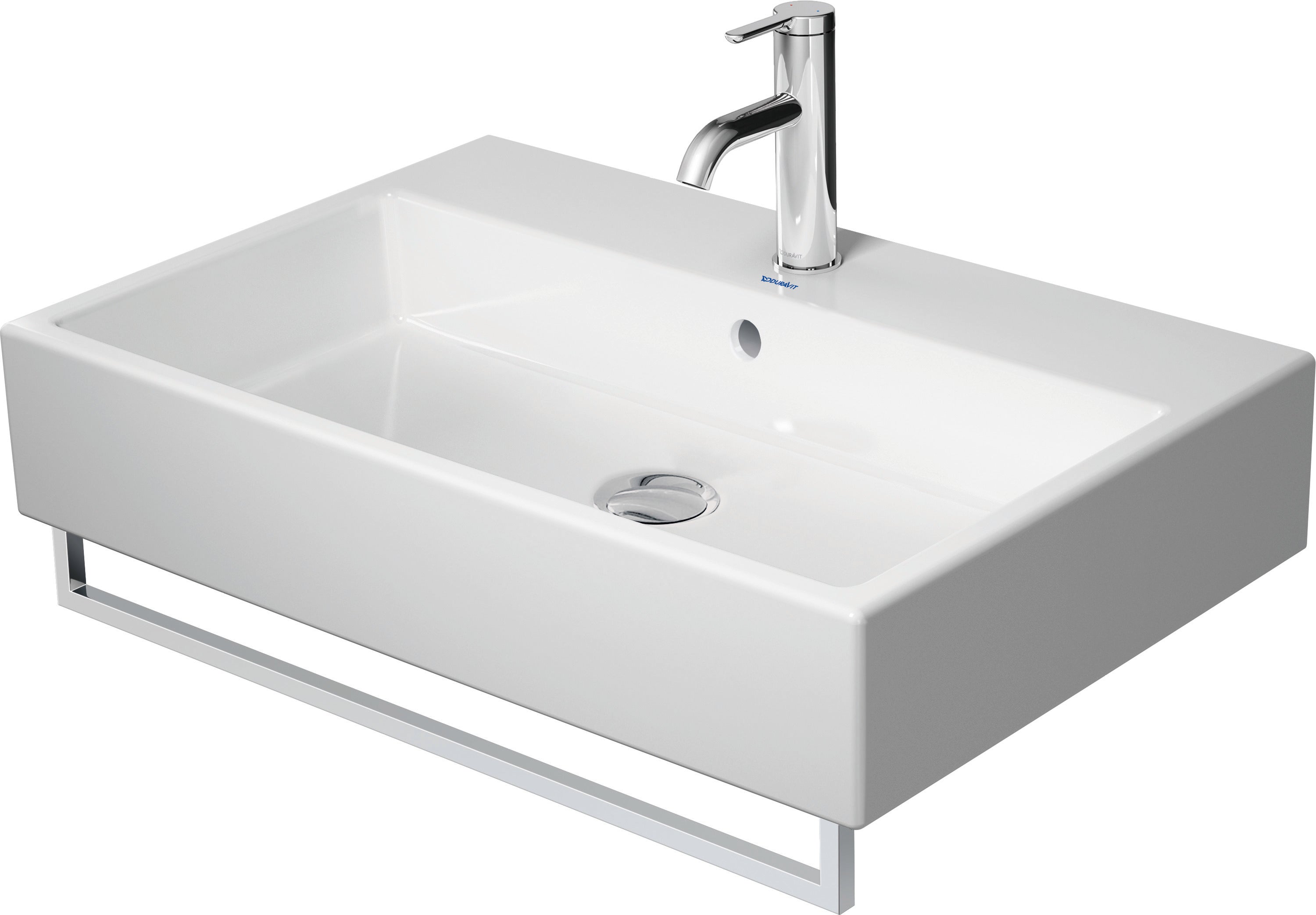 Vero 27 1/2" Rectangular Wall Mounted Sink in White with Single Faucet Hole and with Overflow
