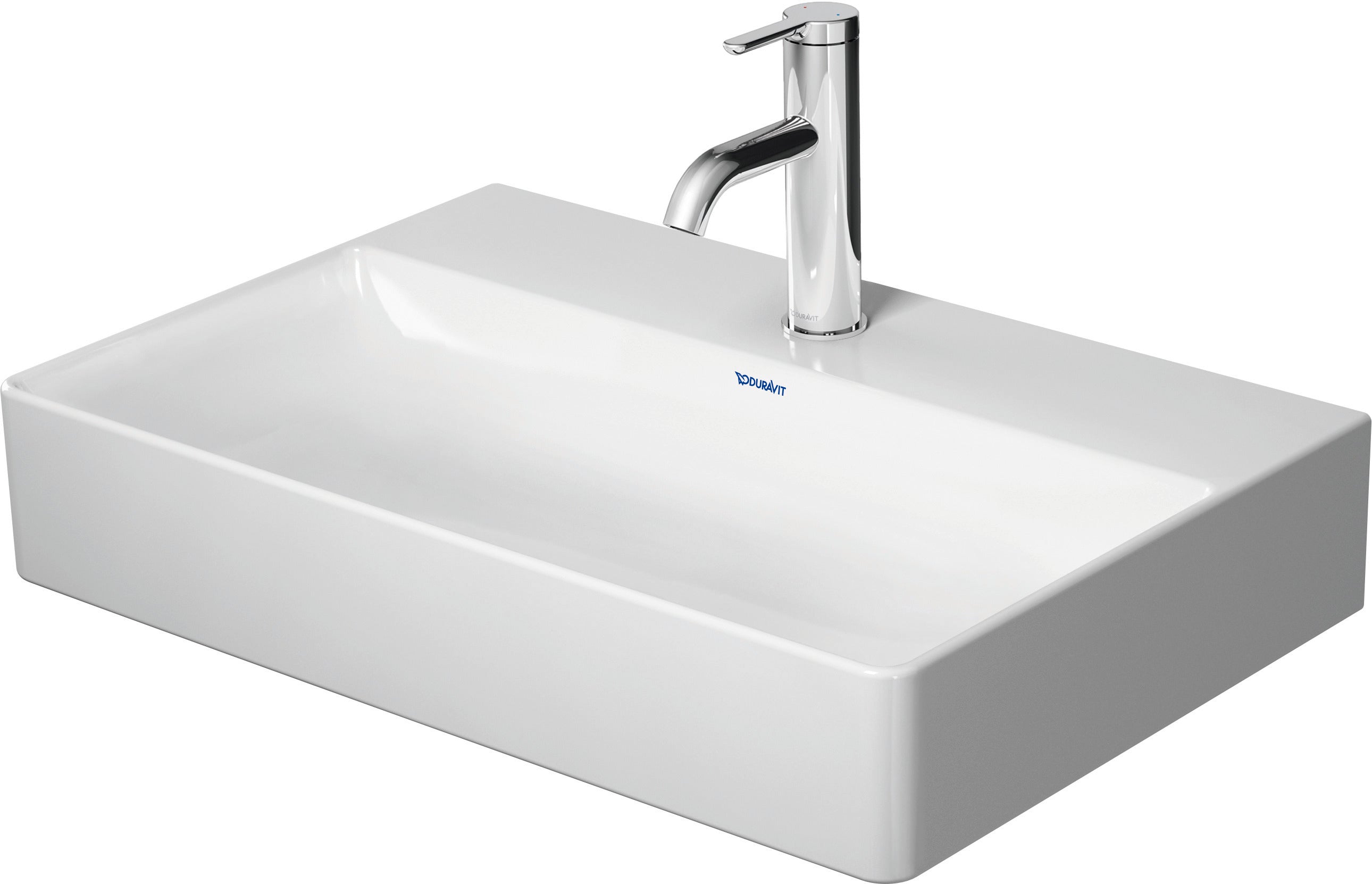 DuraSquare 23 5/8" Rectangular Wall Mounted Sink in White with Single Faucet Hole