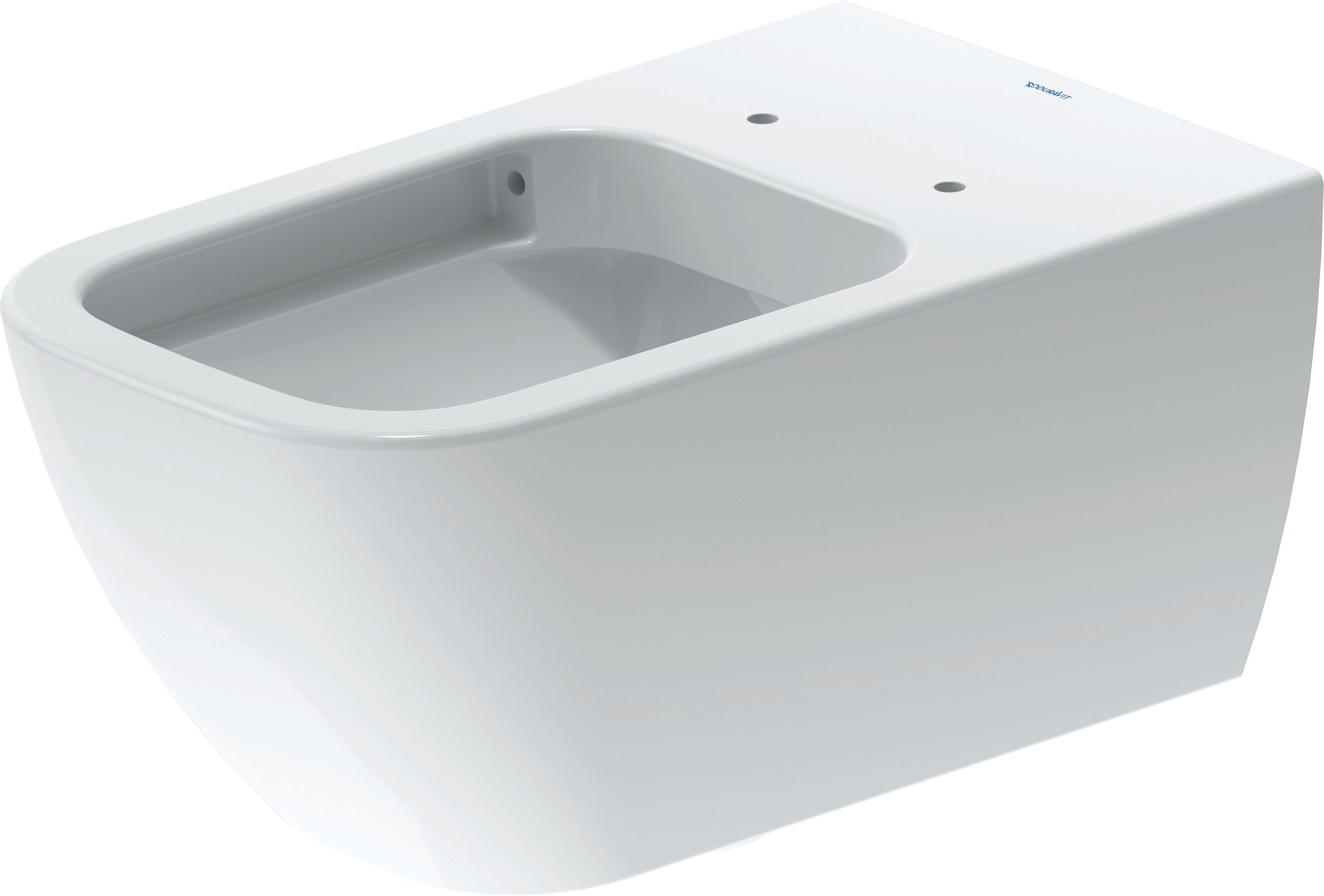 Happy D.2 1.6/0.8 GPF Dual Flush Rimless ADA Compliant Elongated Wall Mounted Toilet in White - Seat, Actuator, and In-Wall Tank and Carrier Sold Separately