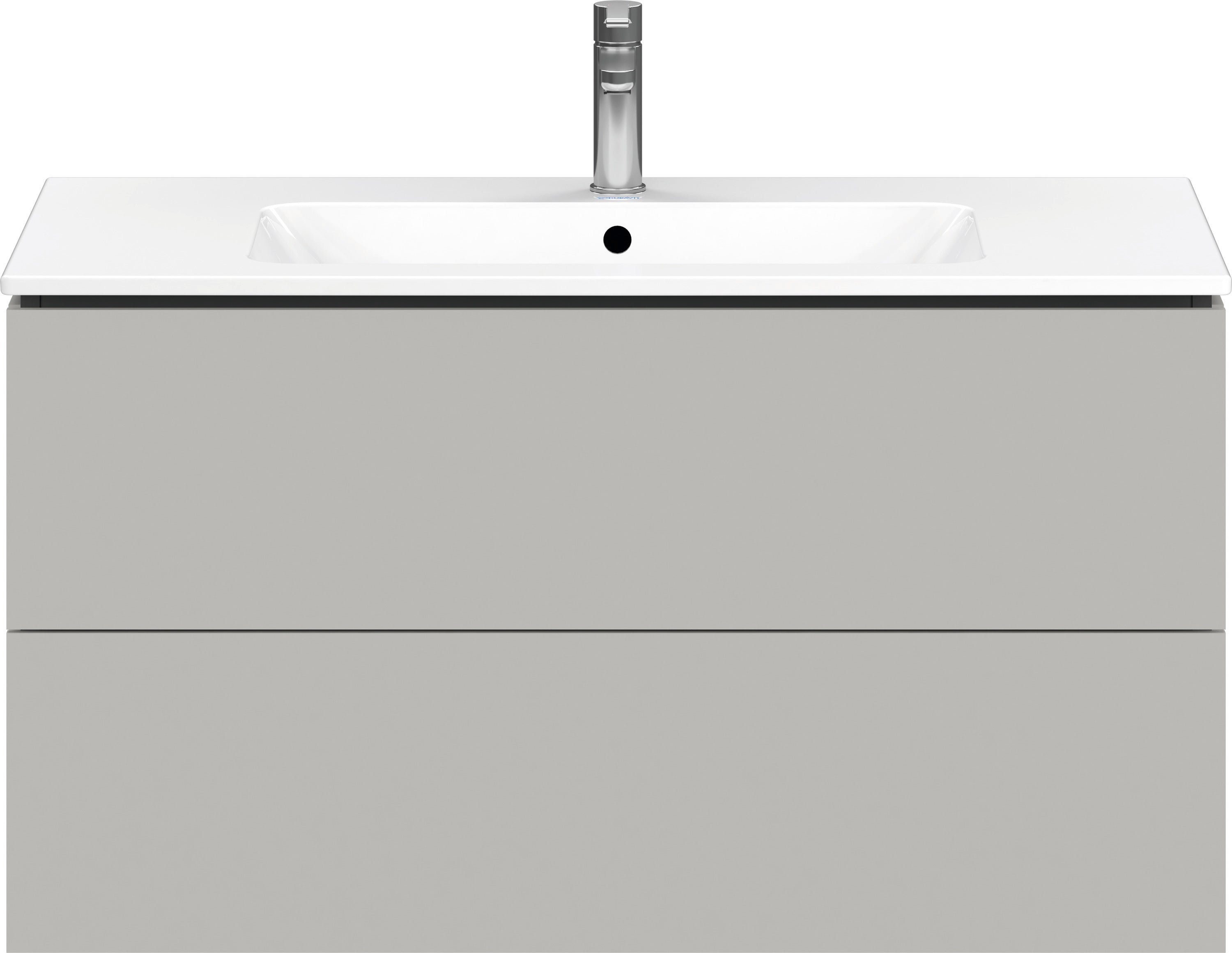 L-Cube 40 1/8" Wall Mount Two Drawer Single Vanity Cabinet in Matte Concrete Gray, Sink Sold Separately