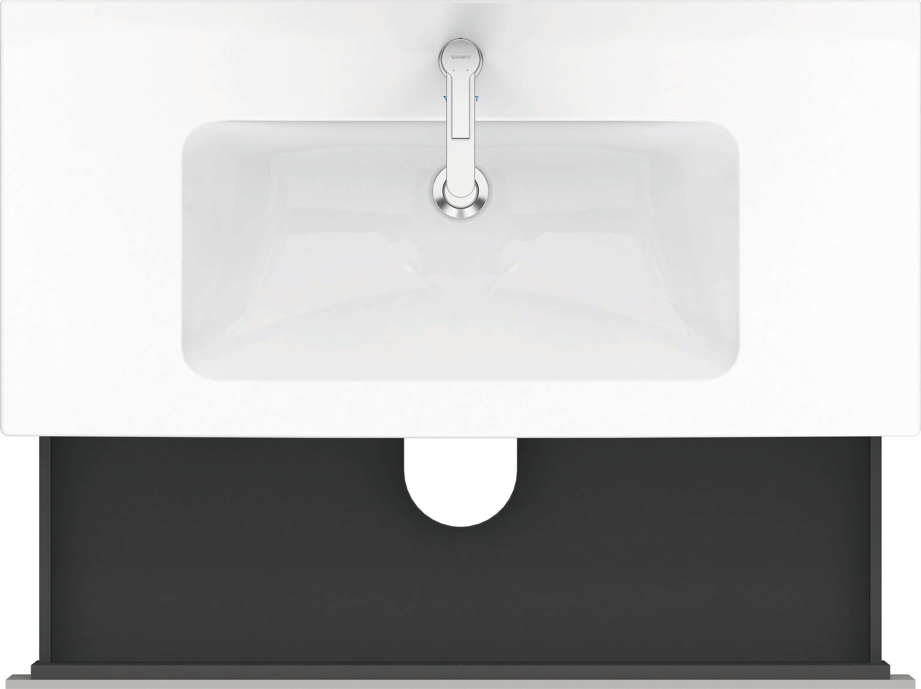 L-Cube 40 1/8" Wall Mount Two Drawer Single Vanity Cabinet in Matte Concrete Gray, Sink Sold Separately