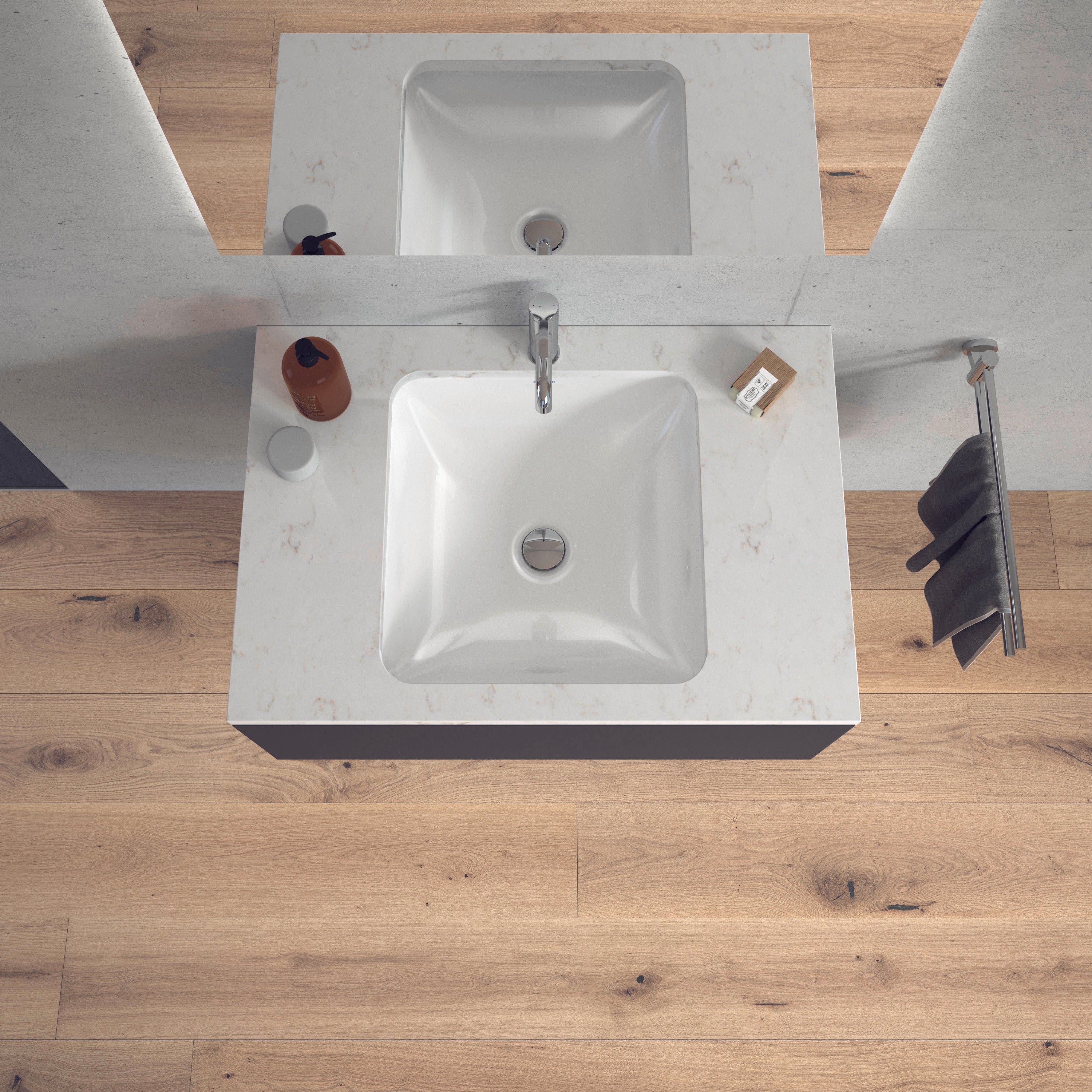Starck 3 18 1/4" Rectangular Undermount Sink in White with Overflow