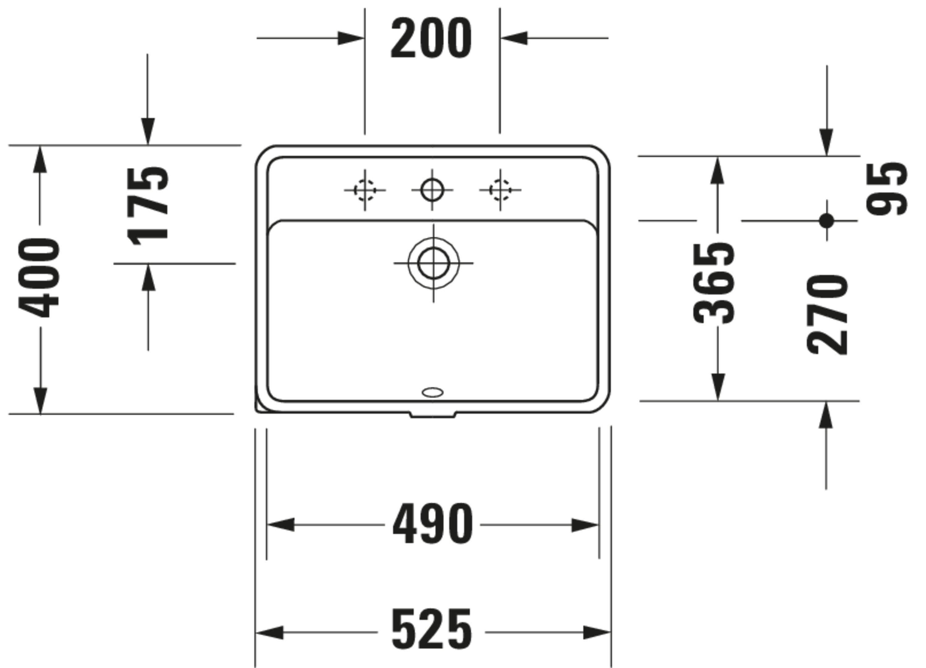 Starck 3 20 5/8" Rectangular Undermount Sink in White with Overflow
