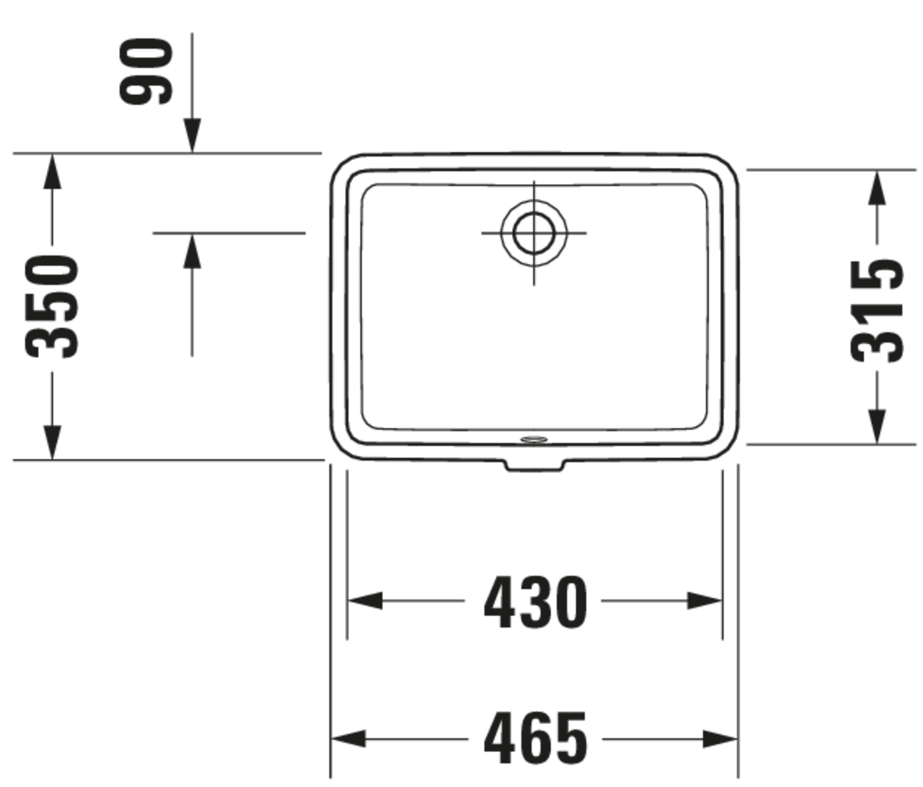 Vero 18 1/4" Rectangular Undermount Sink in White with Overflow