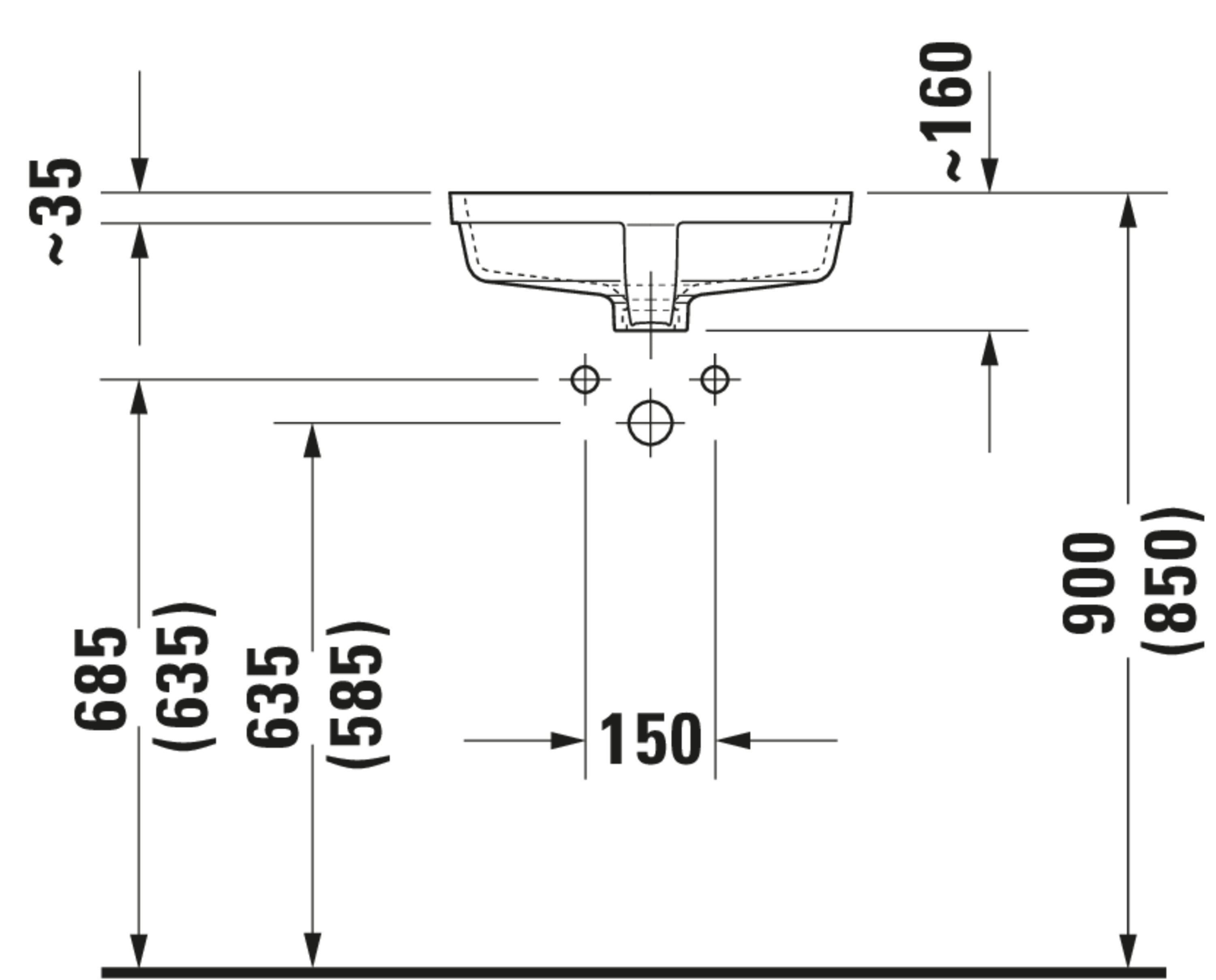 Vero 18 1/4" Rectangular Undermount Sink in White with Overflow