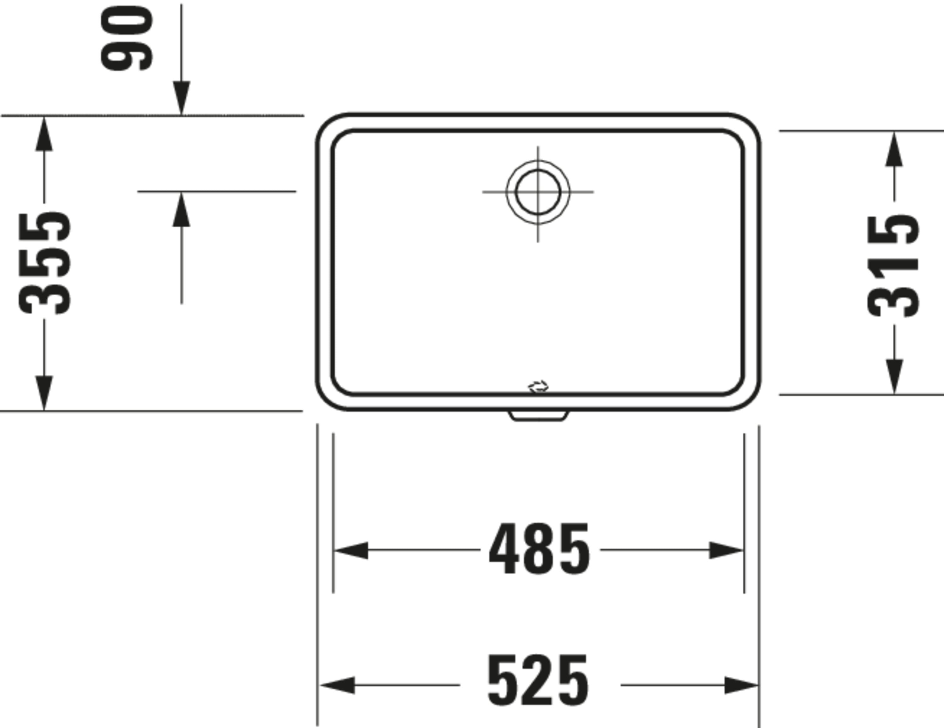 Vero 19 1/8" Rectangular Undermount Sink in White with Overflow