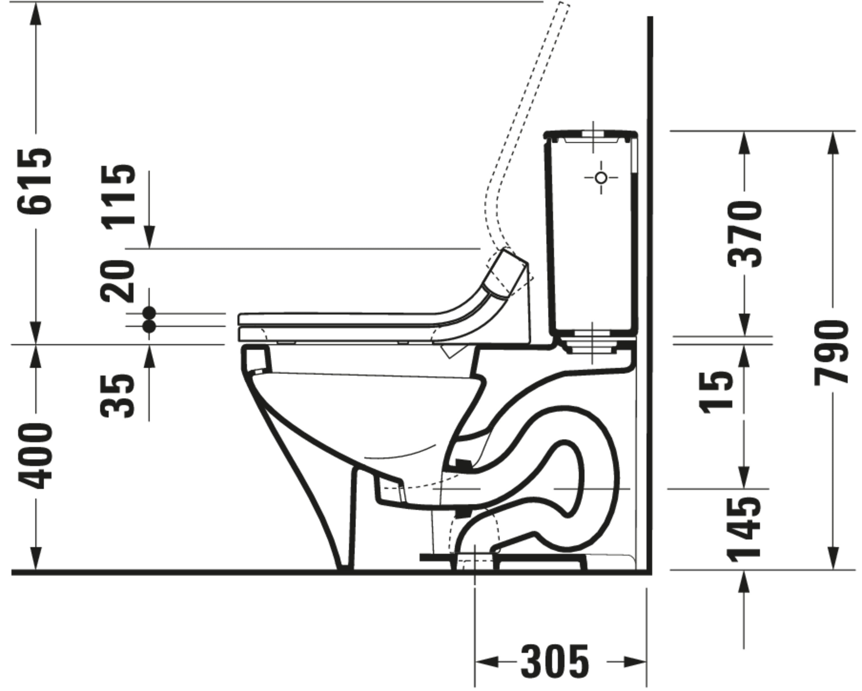 DuraStyle 1.32/0.92 GPF Dual Flush Elongated Toilet Bowl in White
