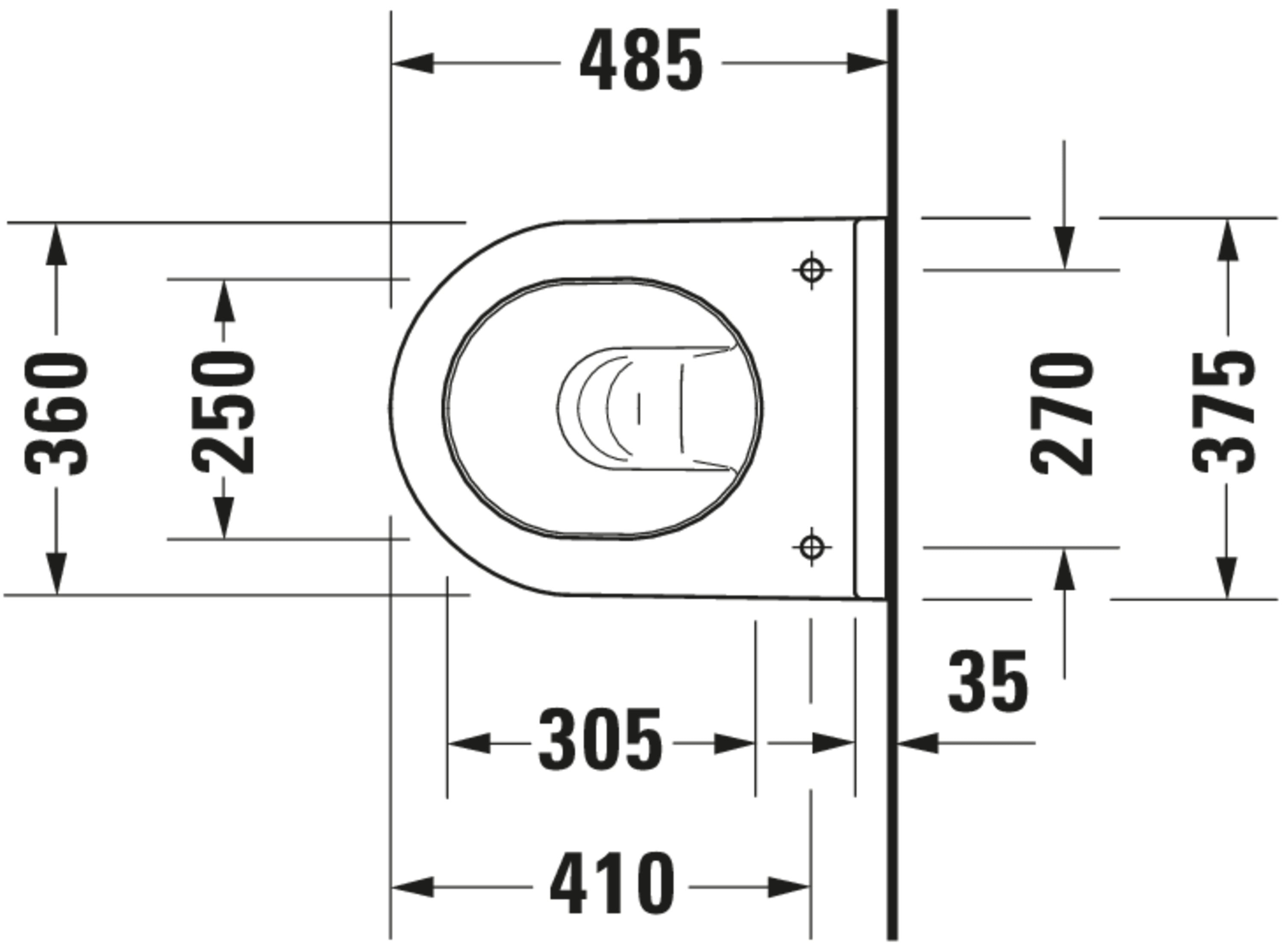 Starck 3 1.6/0.8 GPF Dual Flush ADA Compliant Round Wall Mounted Toilet in White - Seat, Actuator, and In-Wall Tank and Carrier Sold Separately