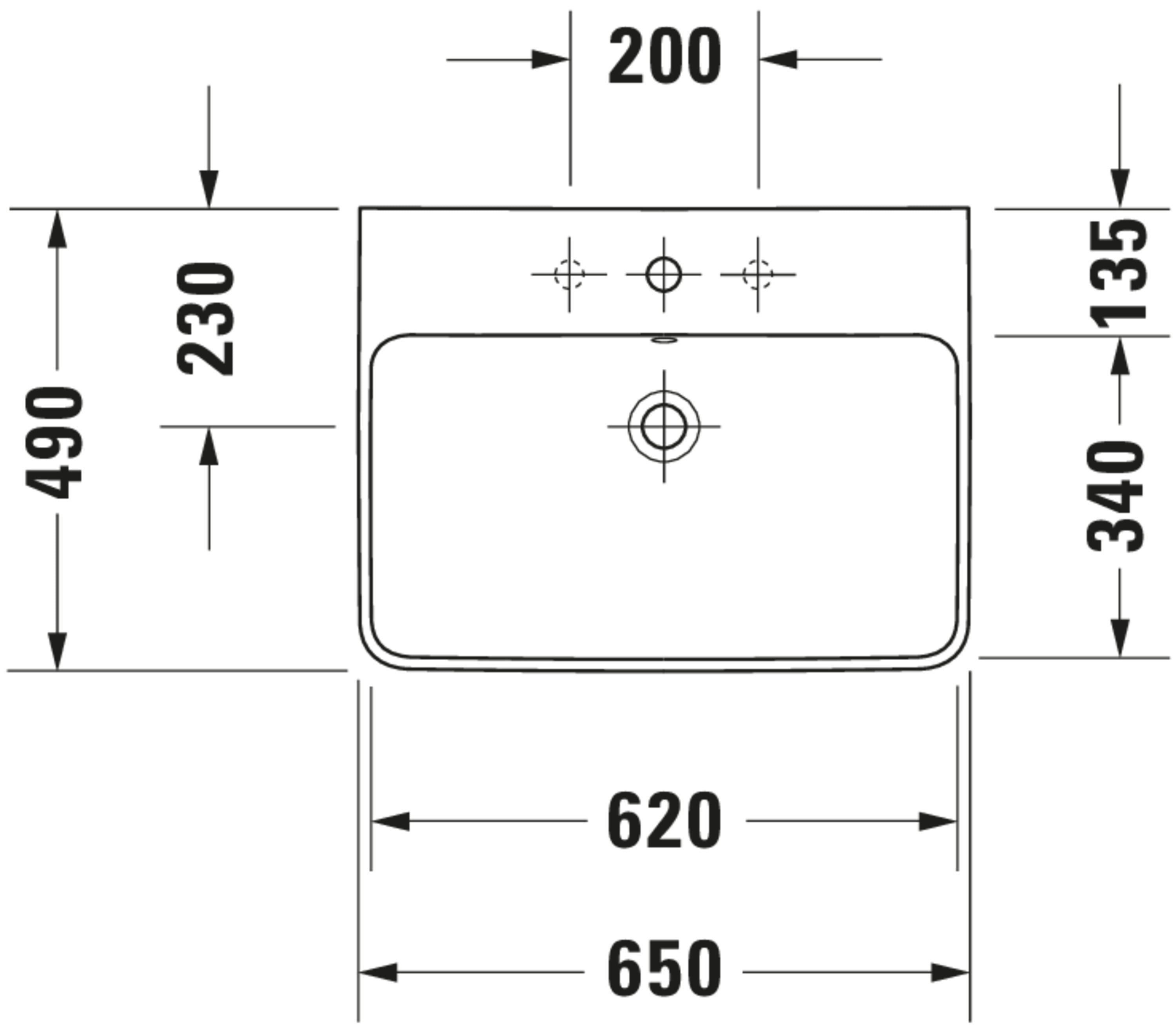 ME by Starck 25 5/8" Rectangular Wall Mounted Sink in White with Single Faucet Hole and with Overflow