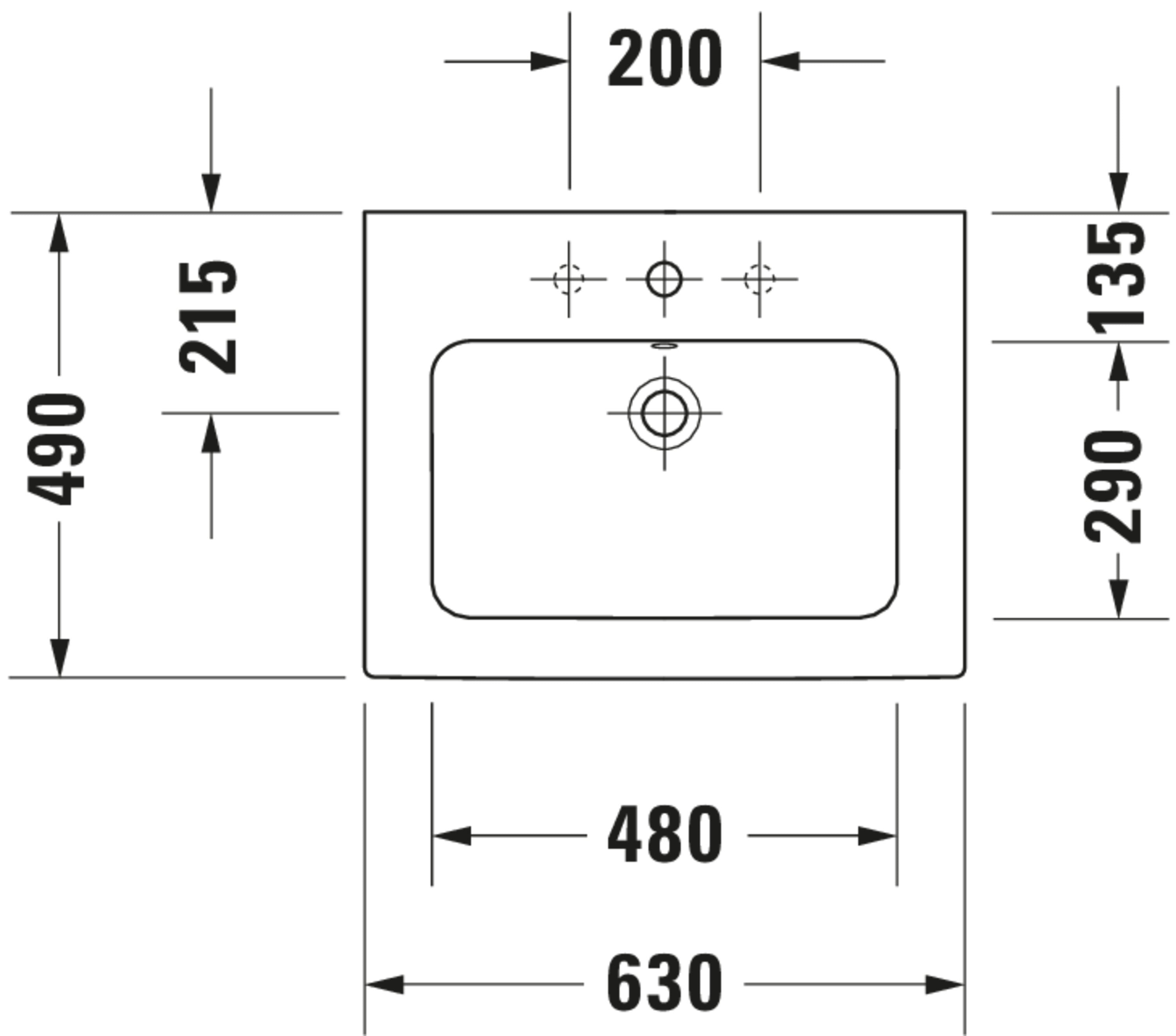 ME by Starck 24 3/4" Rectangular Wall Mounted Sink in White with Overflow