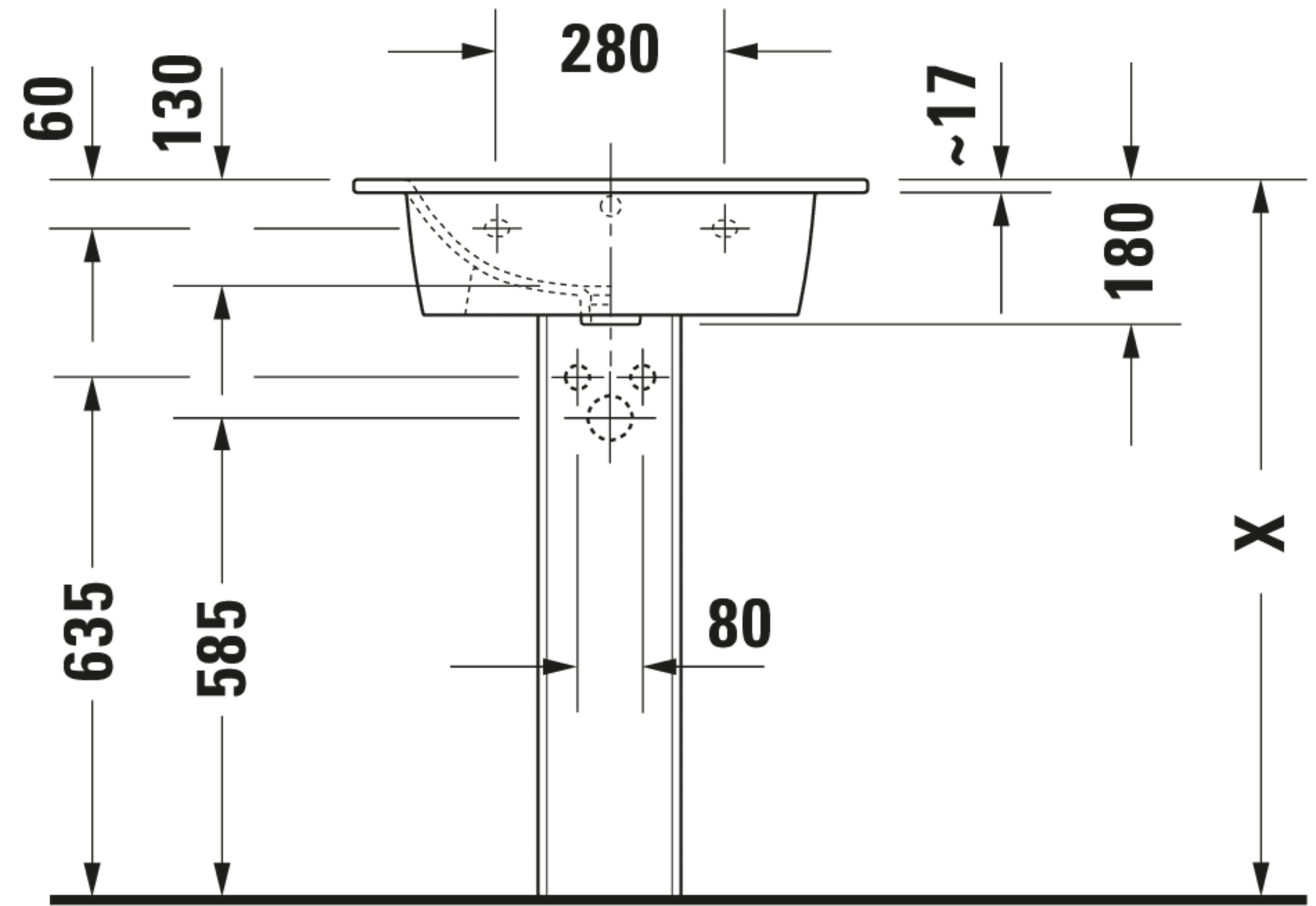 ME by Starck 24 3/4" Rectangular Wall Mounted Sink in White with Overflow