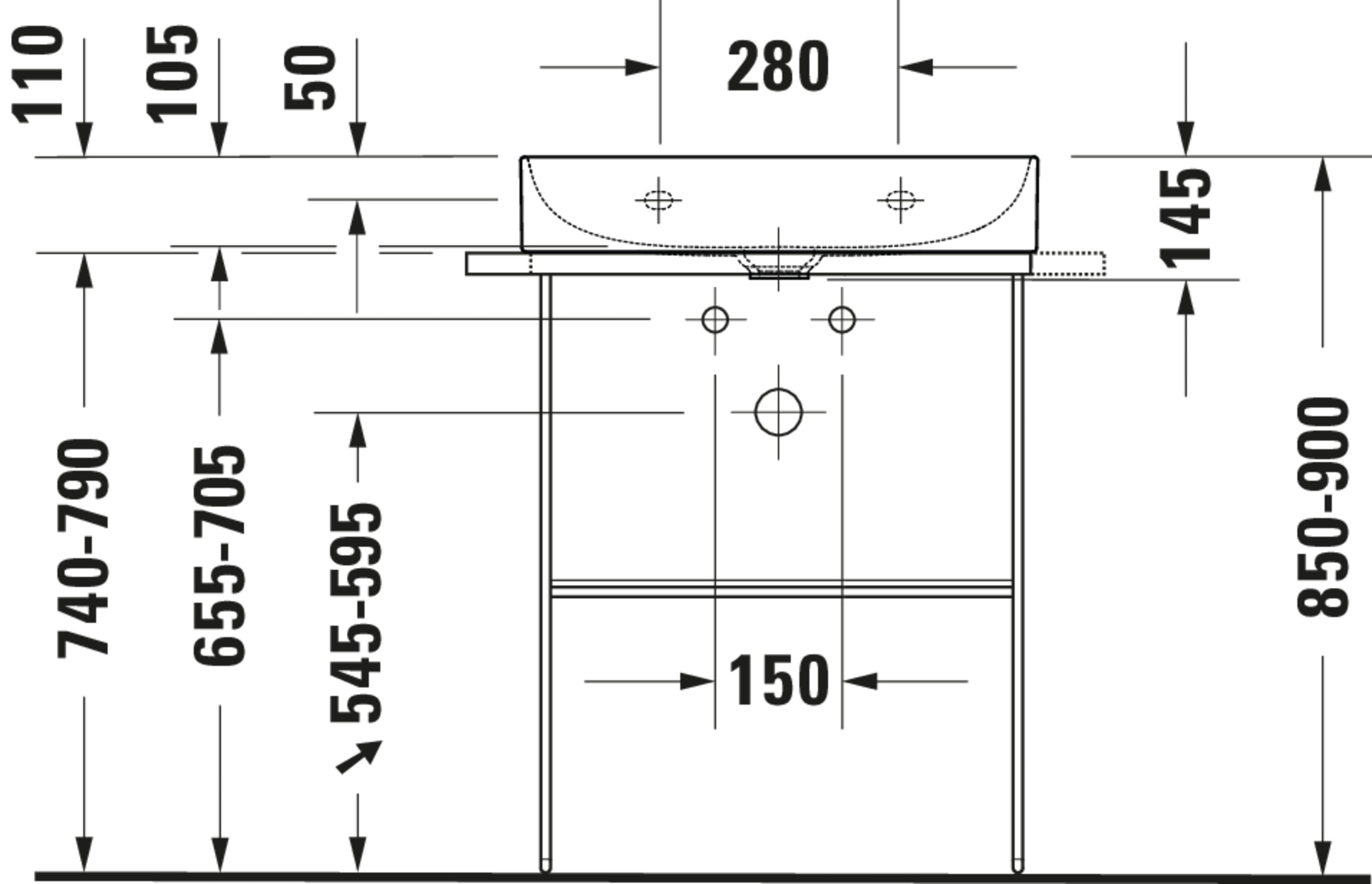 DuraSquare 23 5/8" Rectangular Wall Mounted Sink in White with Single Faucet Hole