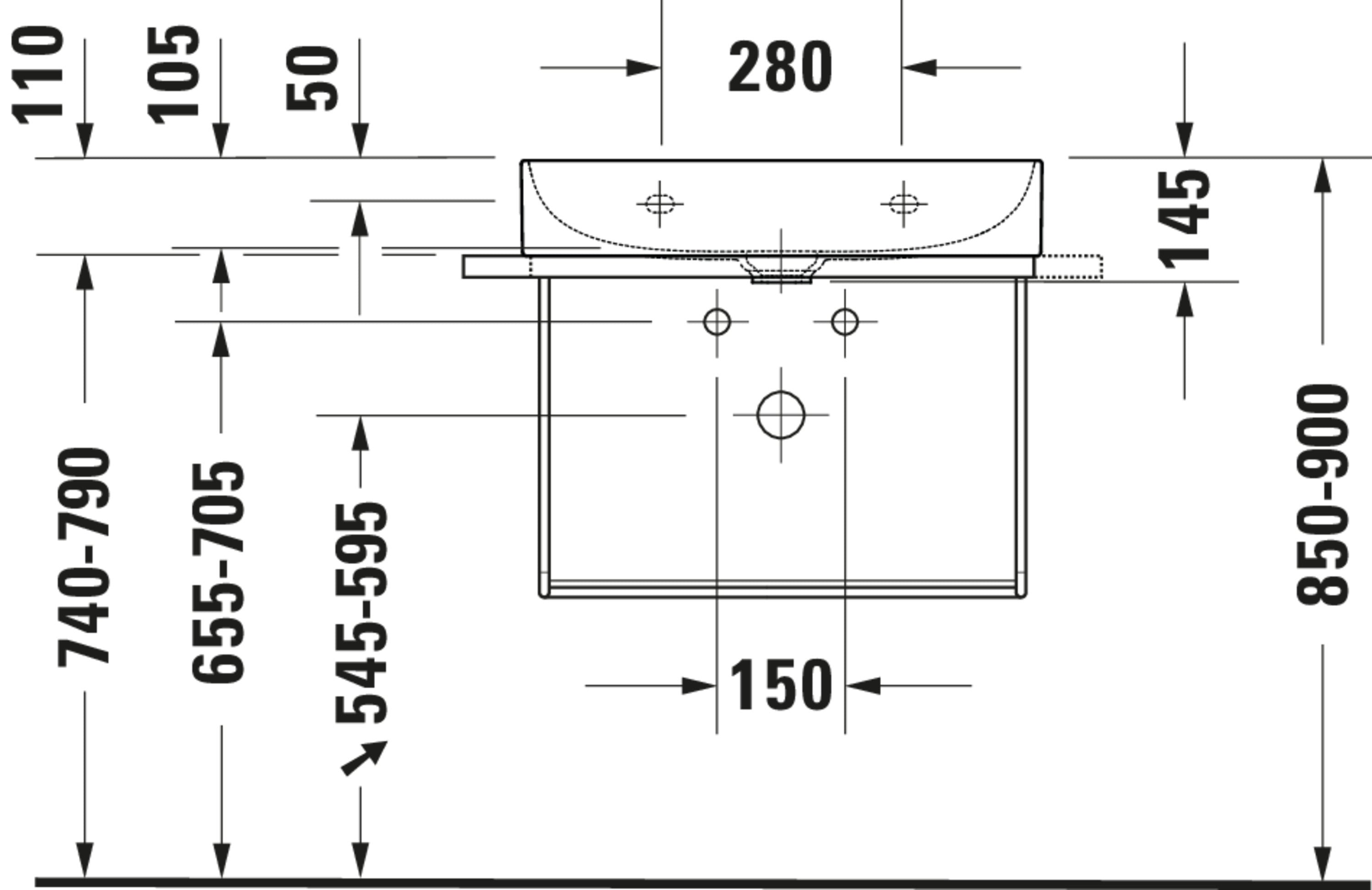 DuraSquare 23 5/8" Rectangular Wall Mounted Sink in White with Single Faucet Hole