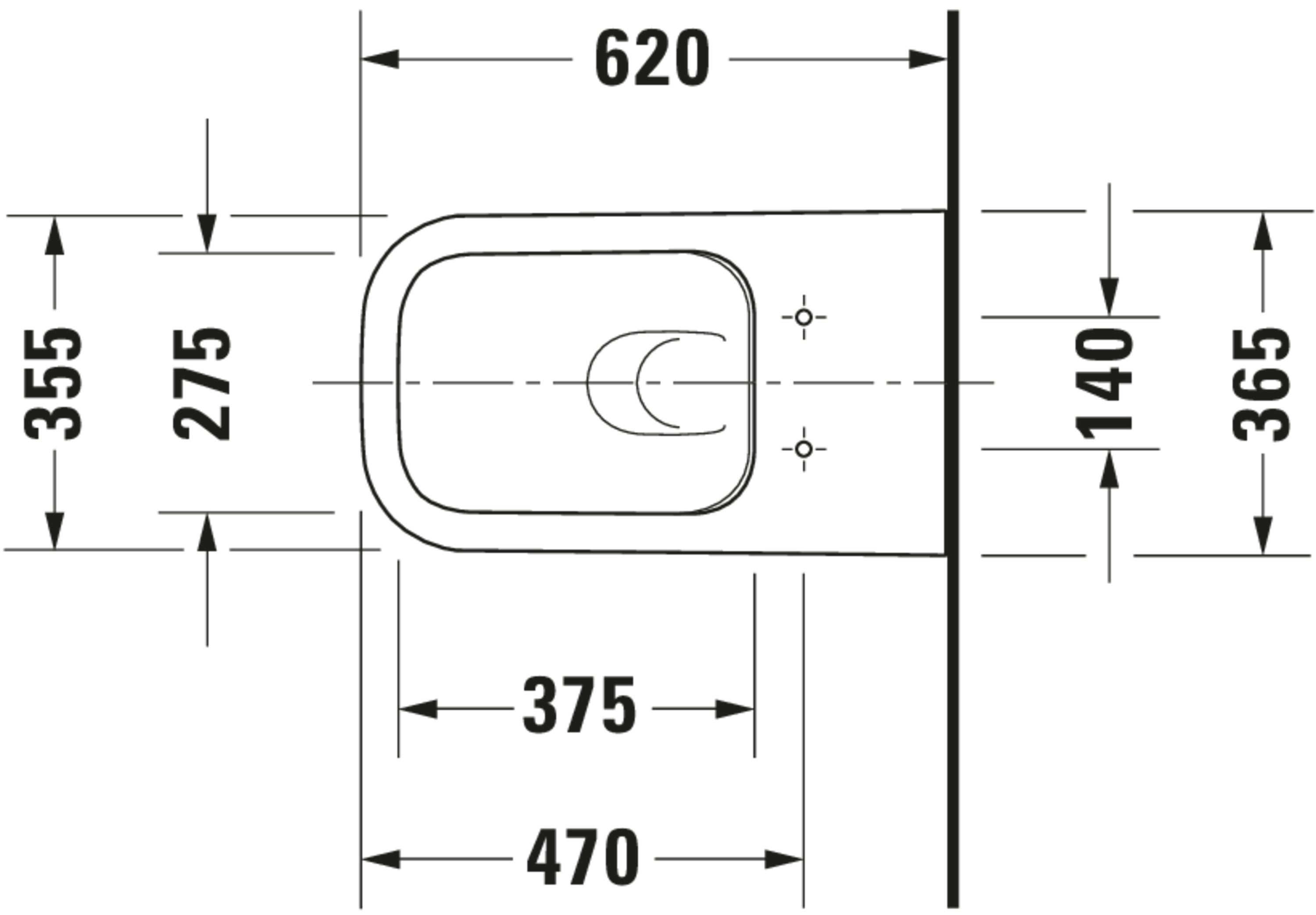 Happy D.2 1.6/0.8 GPF Dual Flush Rimless ADA Compliant Elongated Wall Mounted Toilet in White - Seat, Actuator, and In-Wall Tank and Carrier Sold Separately
