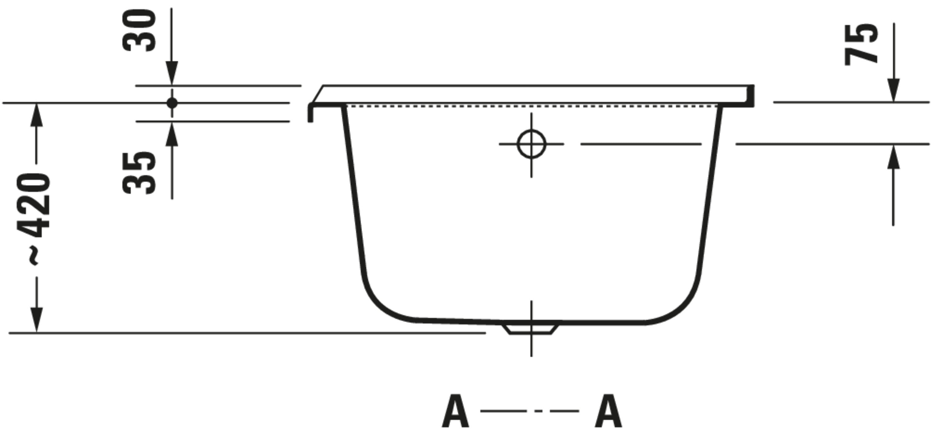 D-Code 60" x 32" Rectangular Drop In Bathtub in White Acrylic with Left Drain, Drain Sold Separately