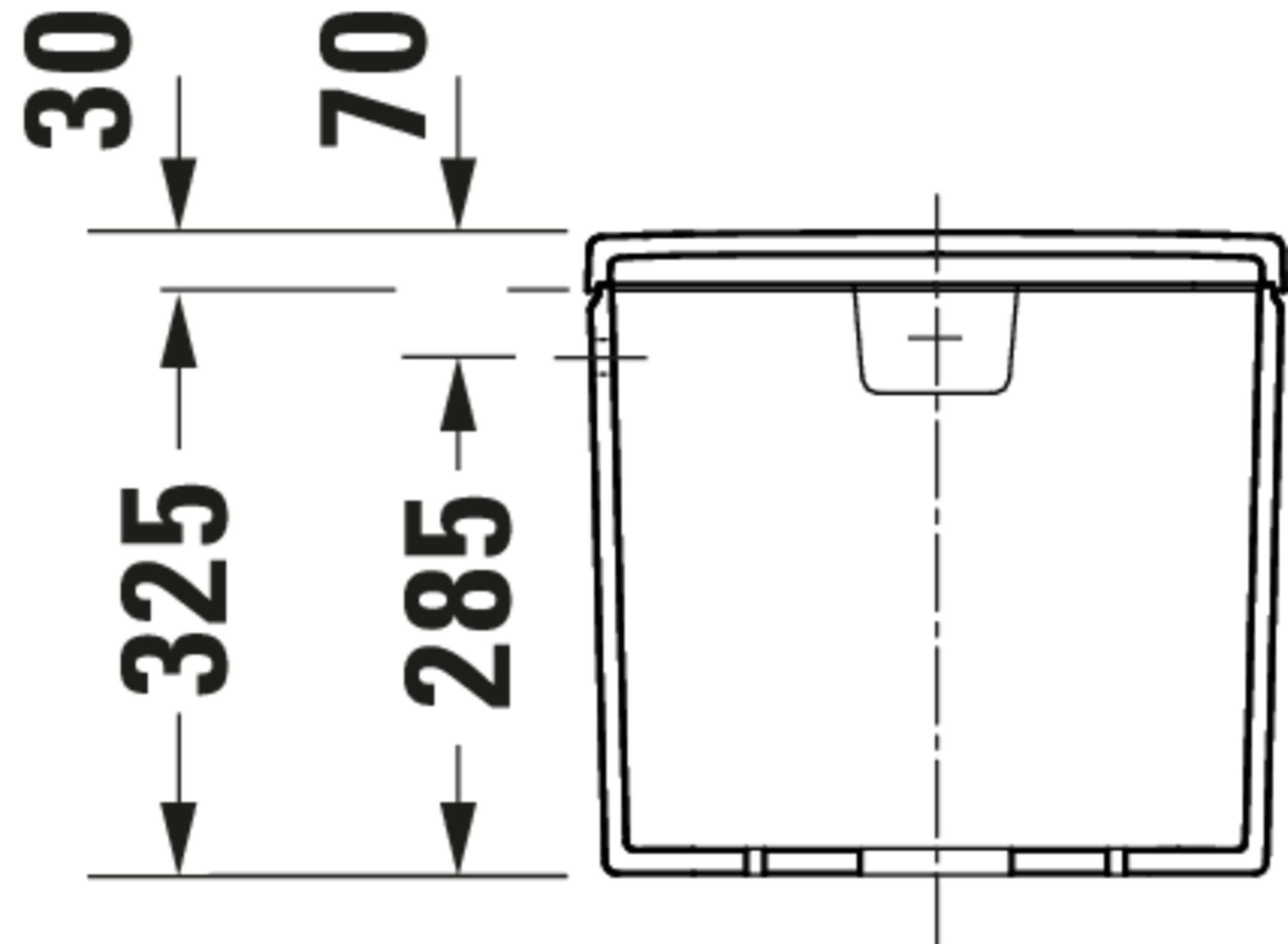 Duravit No.1 1.28 GPF Single Flush Toilet Tank in White with Right Lever Flush