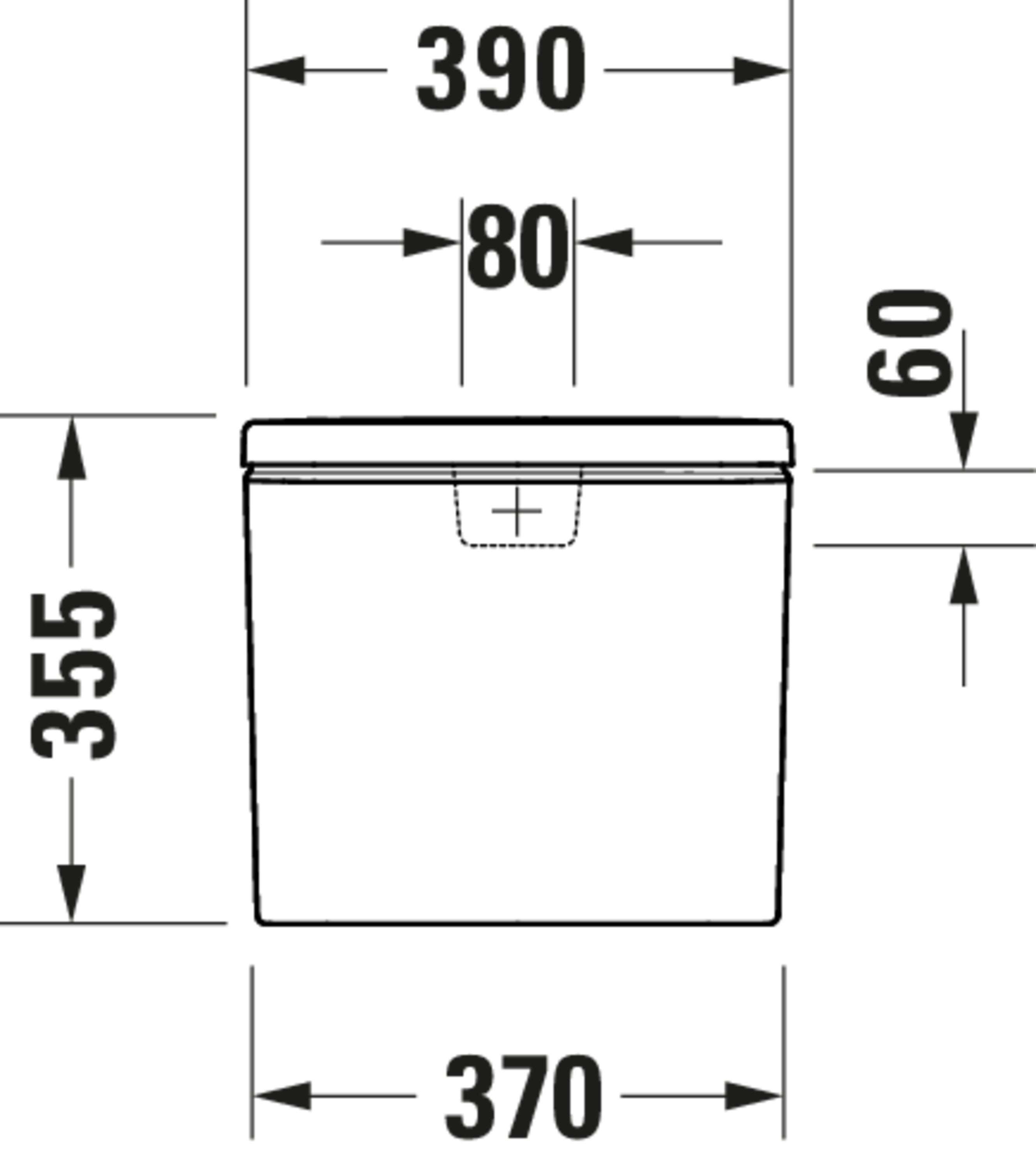 Duravit No.1 1.28 GPF Single Flush Toilet Tank in White with Right Lever Flush