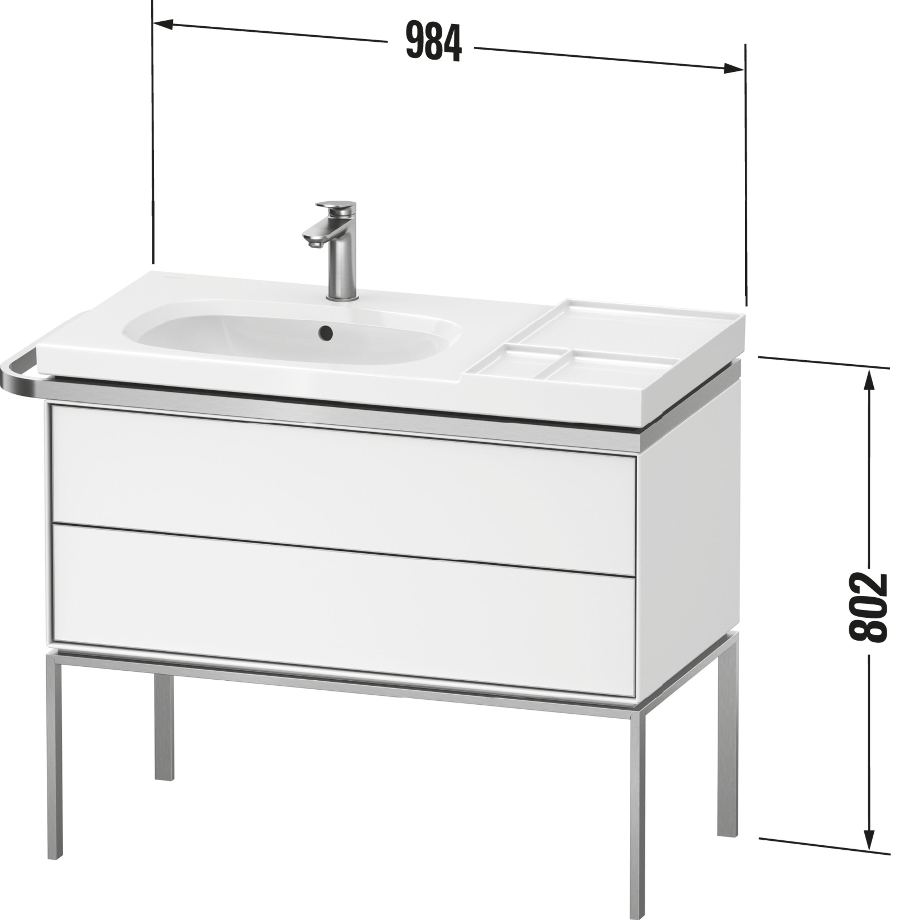Aurena 38 3/4" Wall Mount Two Drawer Single Vanity Cabinet in Embossed Ebony, Sink Sold Separately