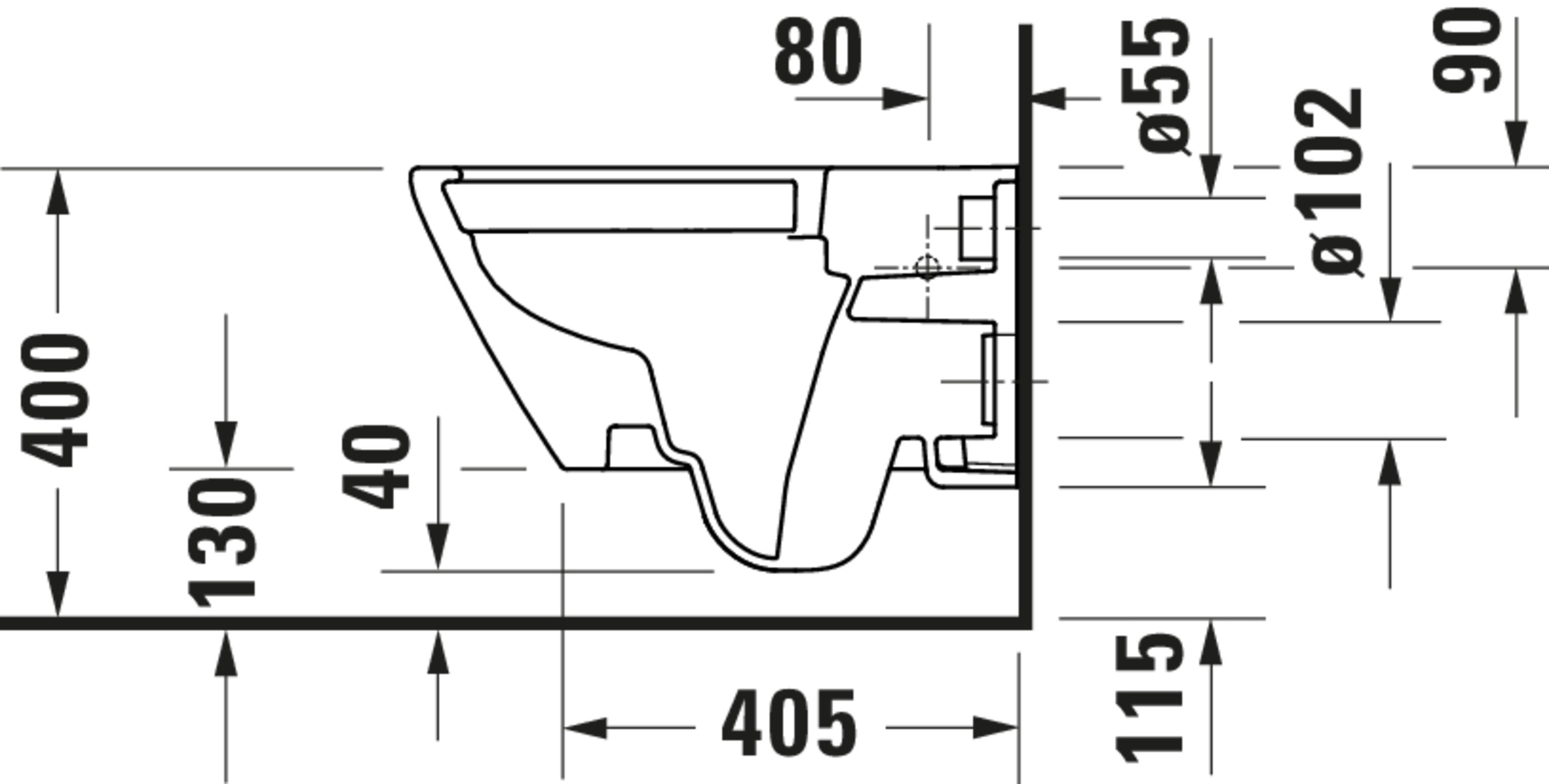 D-Neo 1.28/0.8 GPF Dual Flush Rimless ADA Compliant Round Wall Mounted Toilet in White