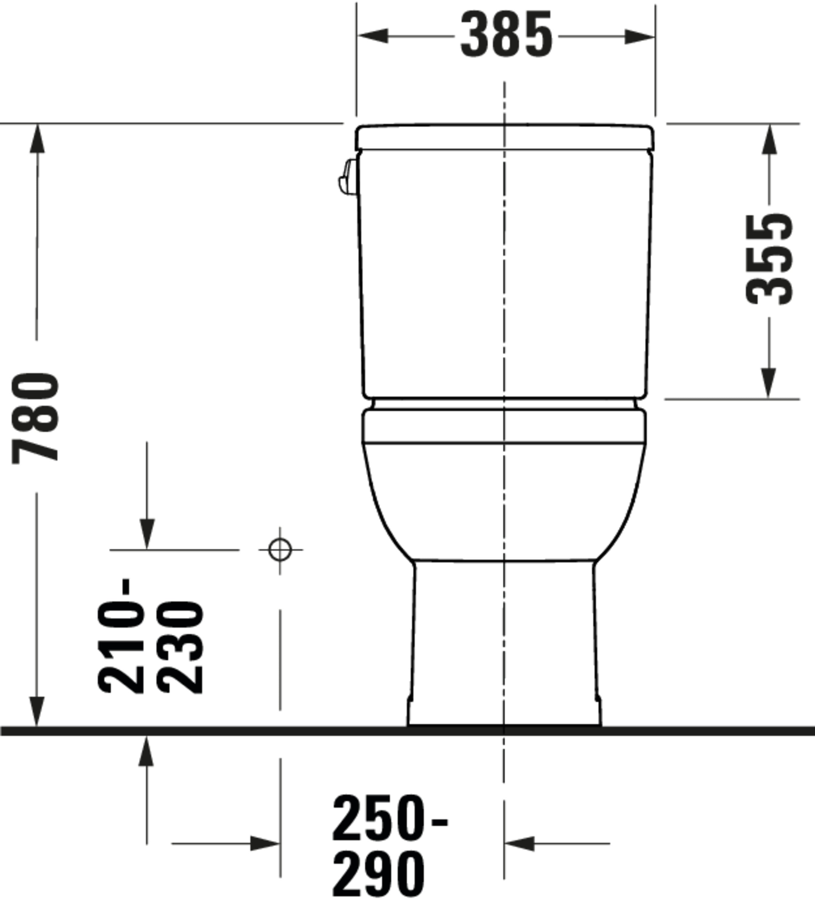 Duravit No.1 1.28 GPF Single Flush Rimless Elongated Toilet Bowl in White