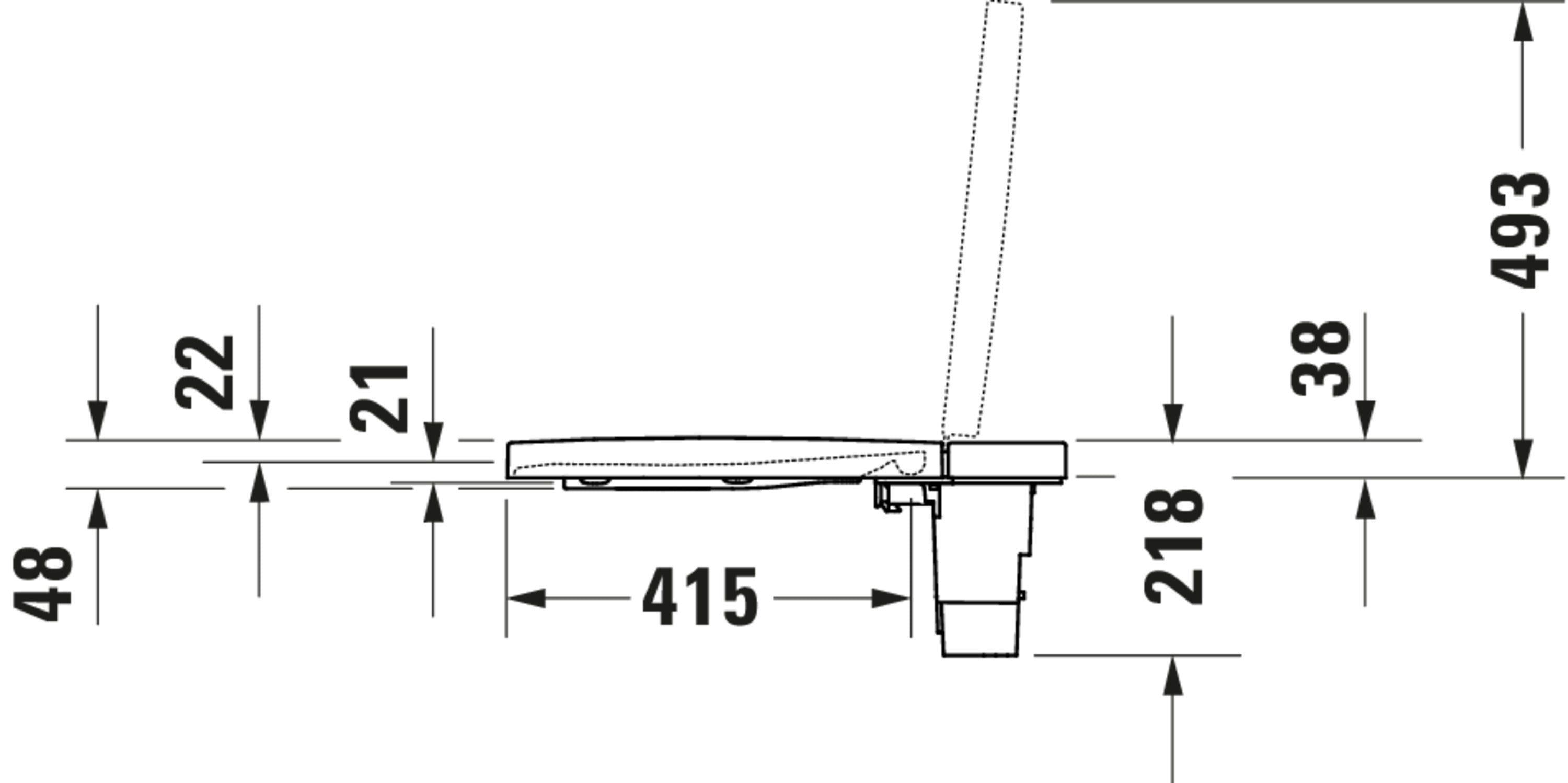 SensoWash Starck f Elongated Bidet Toilet Seat in White, with, Exposed Connections