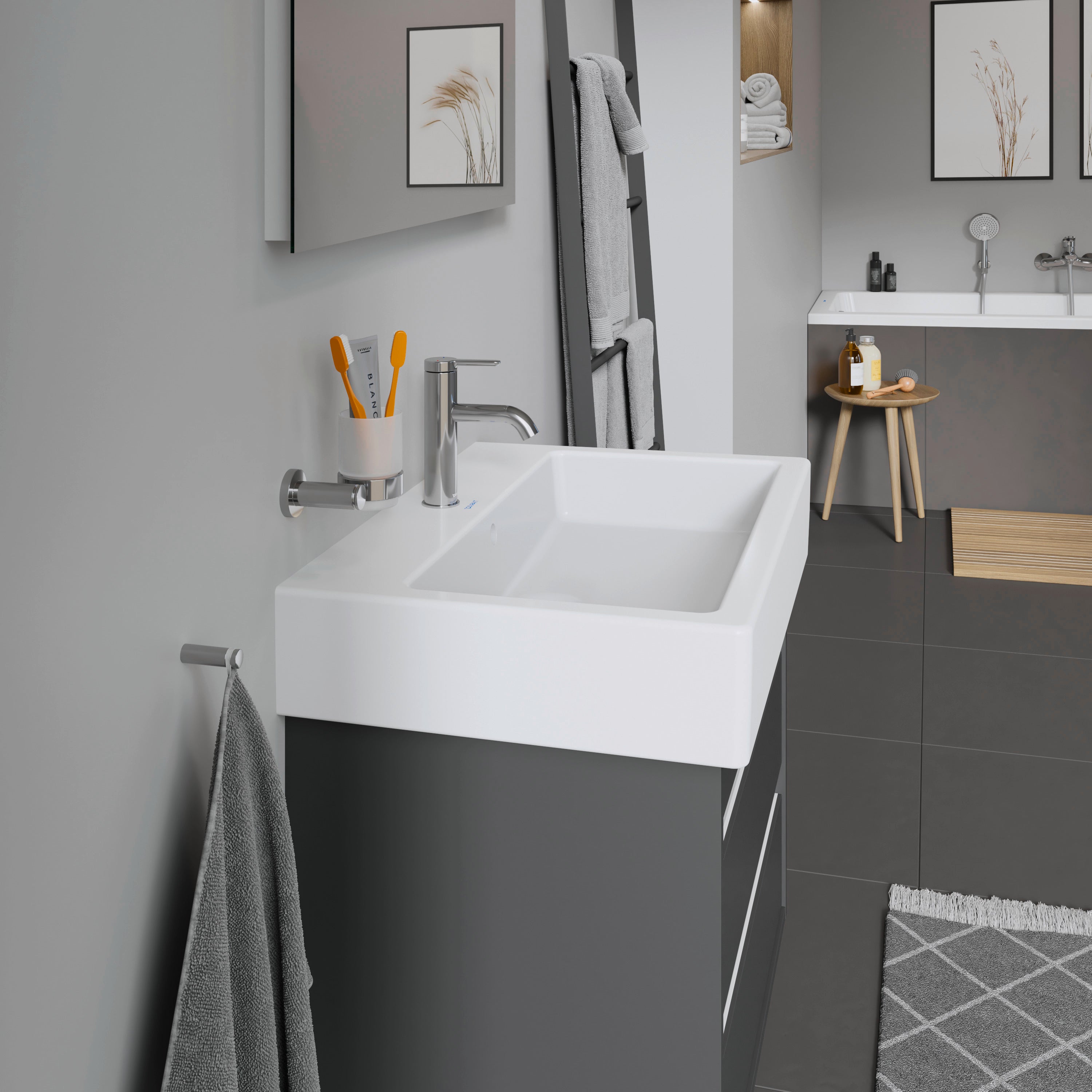 Vero 27 1/2" Rectangular Wall Mounted Sink in White with Single Faucet Hole and with Overflow