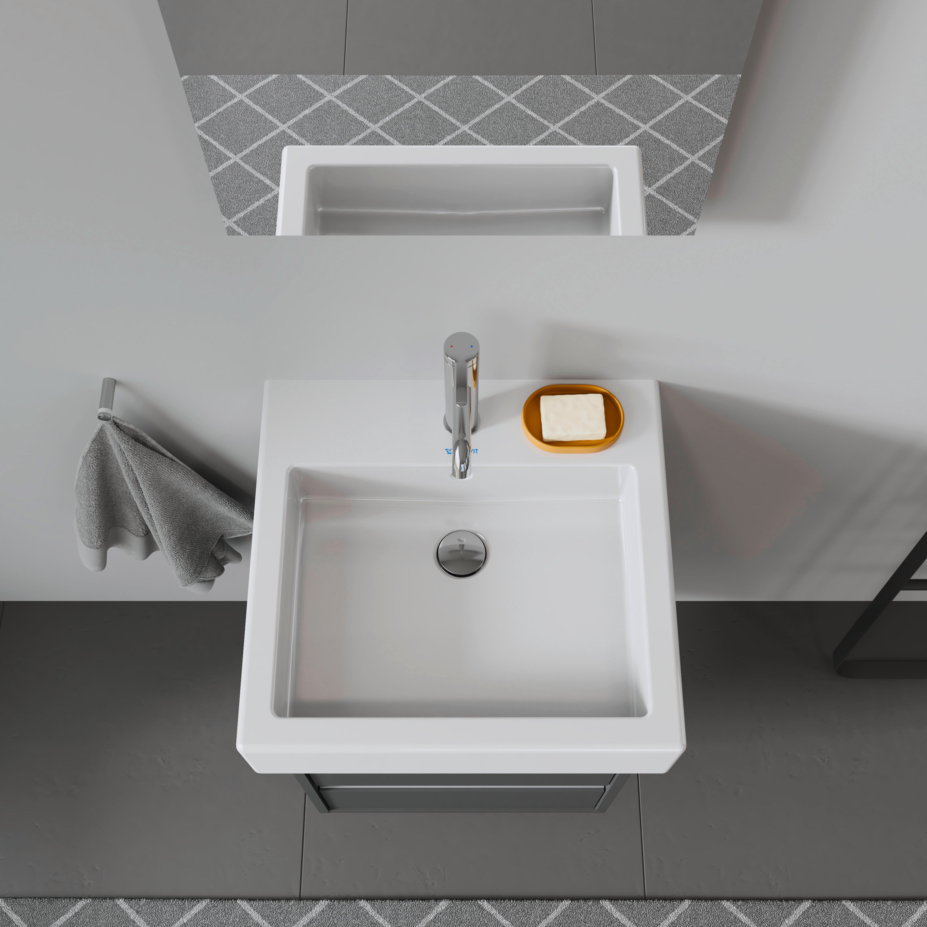 Vero 19 5/8" Rectangular Wall Mounted Sink in White with Single Faucet Hole and with Overflow