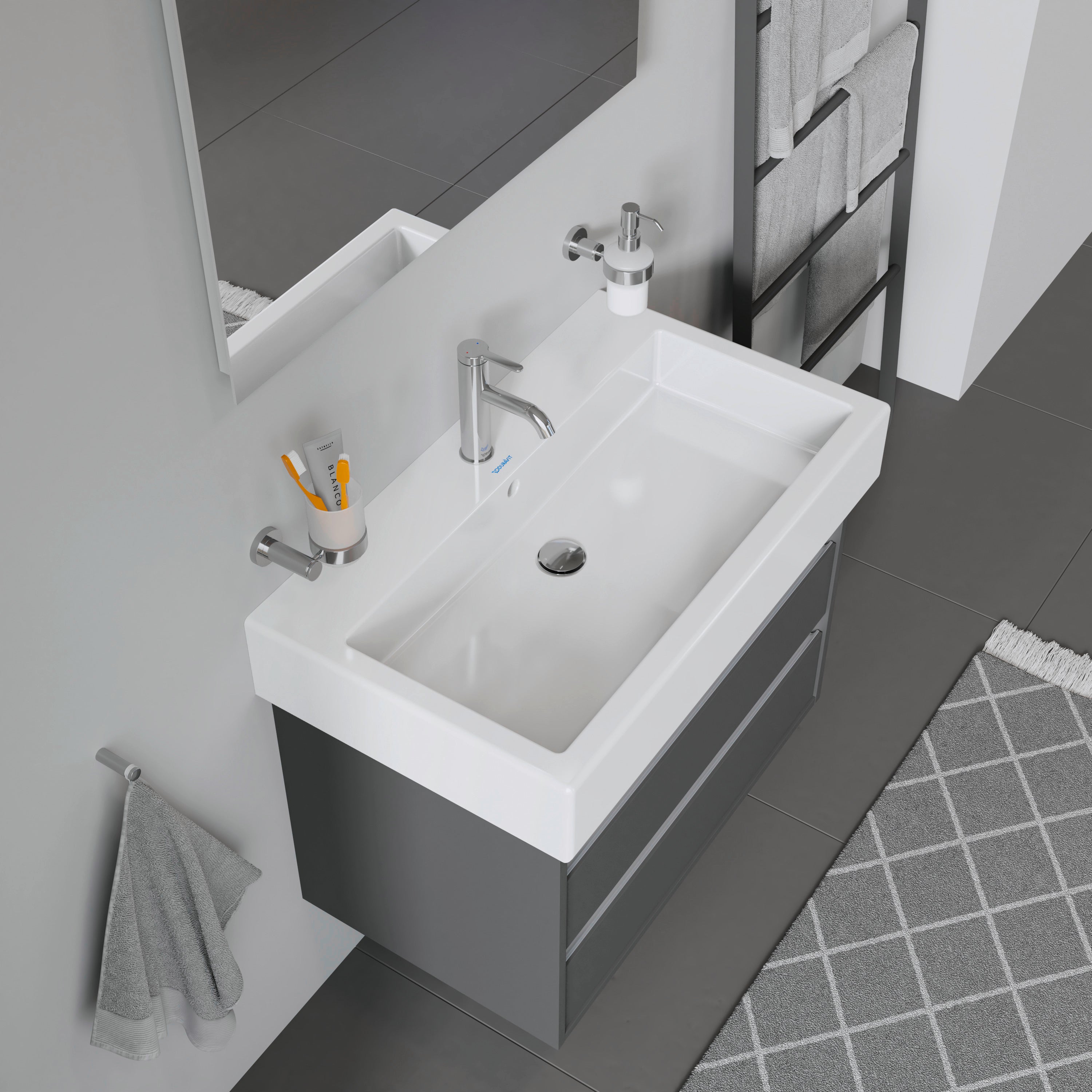 Vero 31 1/2" Rectangular Wall Mounted Sink in White with Single Faucet Hole and with Overflow