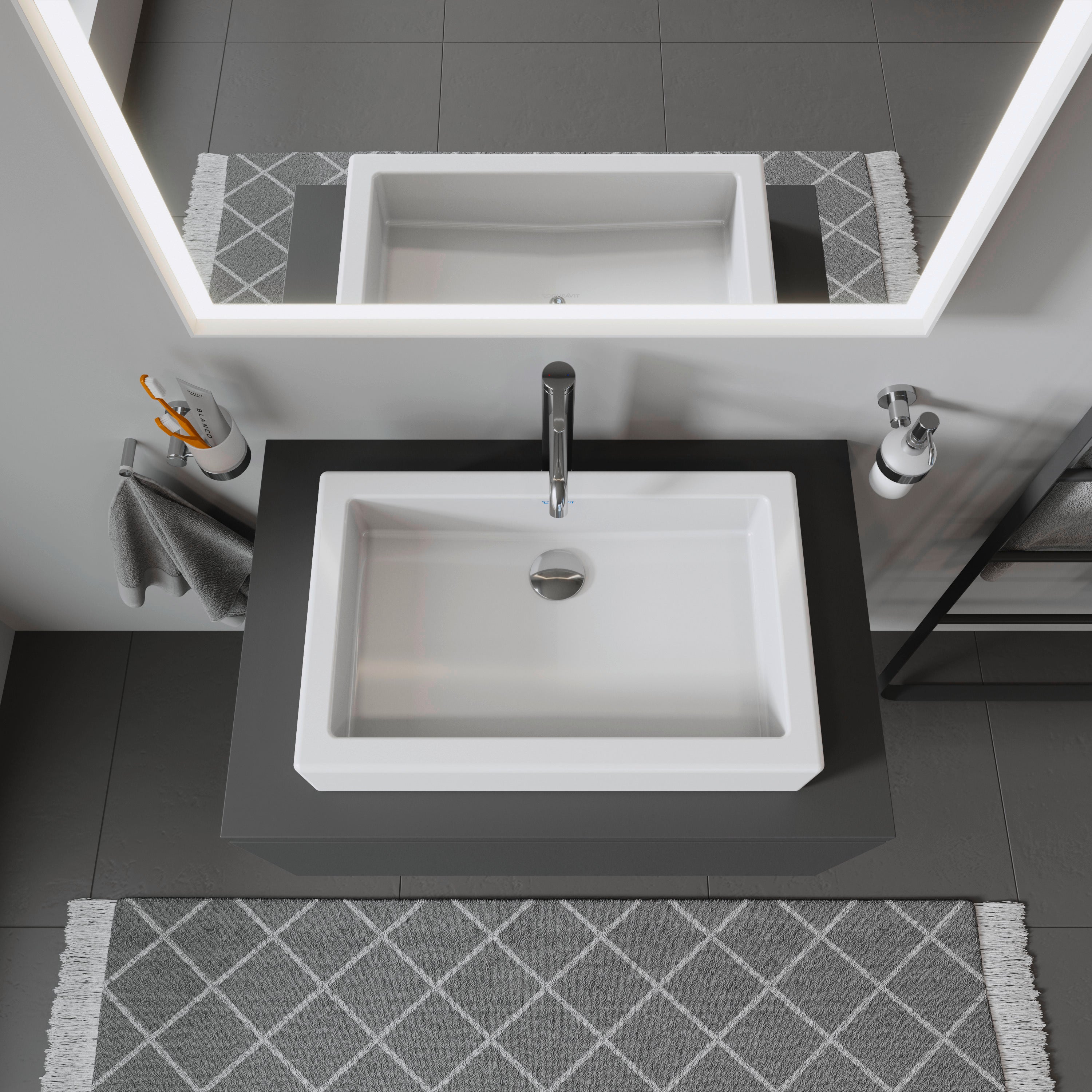 Vero 23 5/8" Rectangular Vessel Sink in White